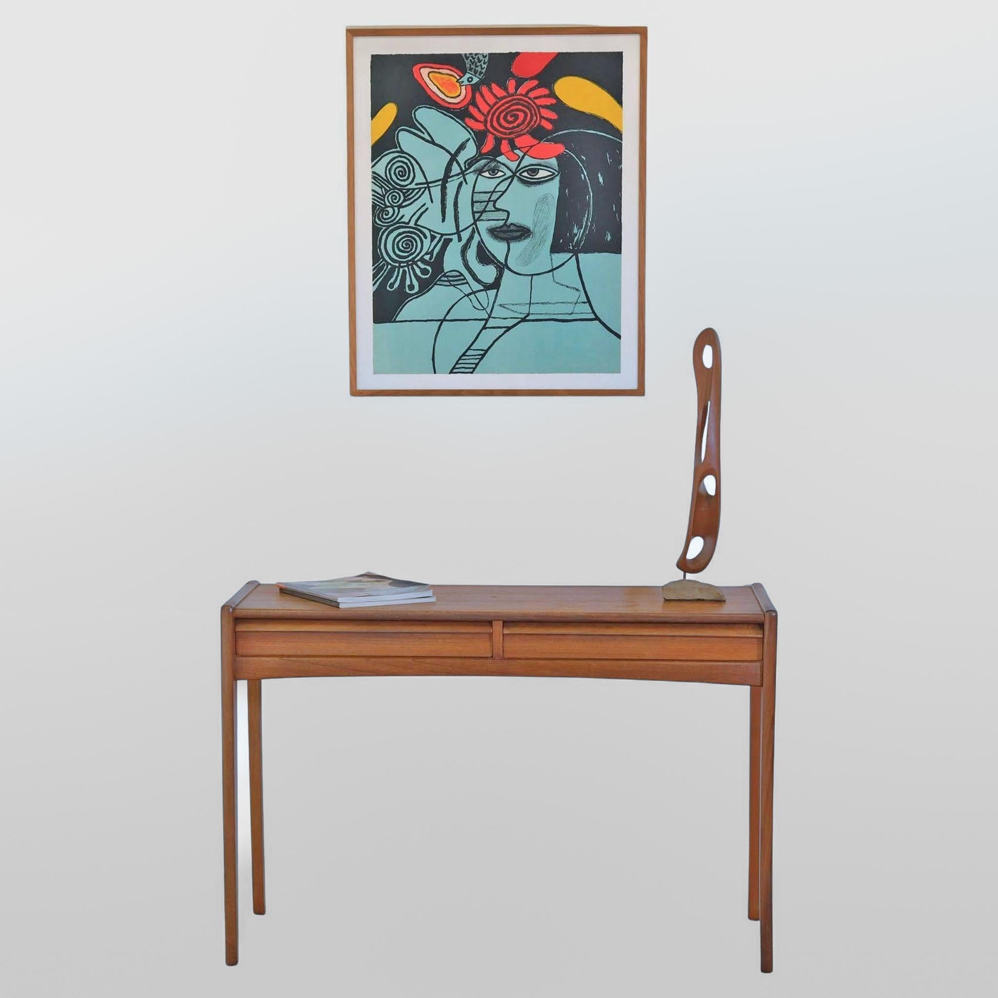 Mid Century Younger Teak Console Table 1960 12