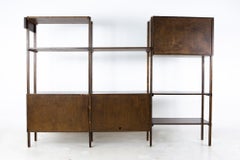 Mid Century Yugoslavian Walnut 3 Bay Wall Unit
