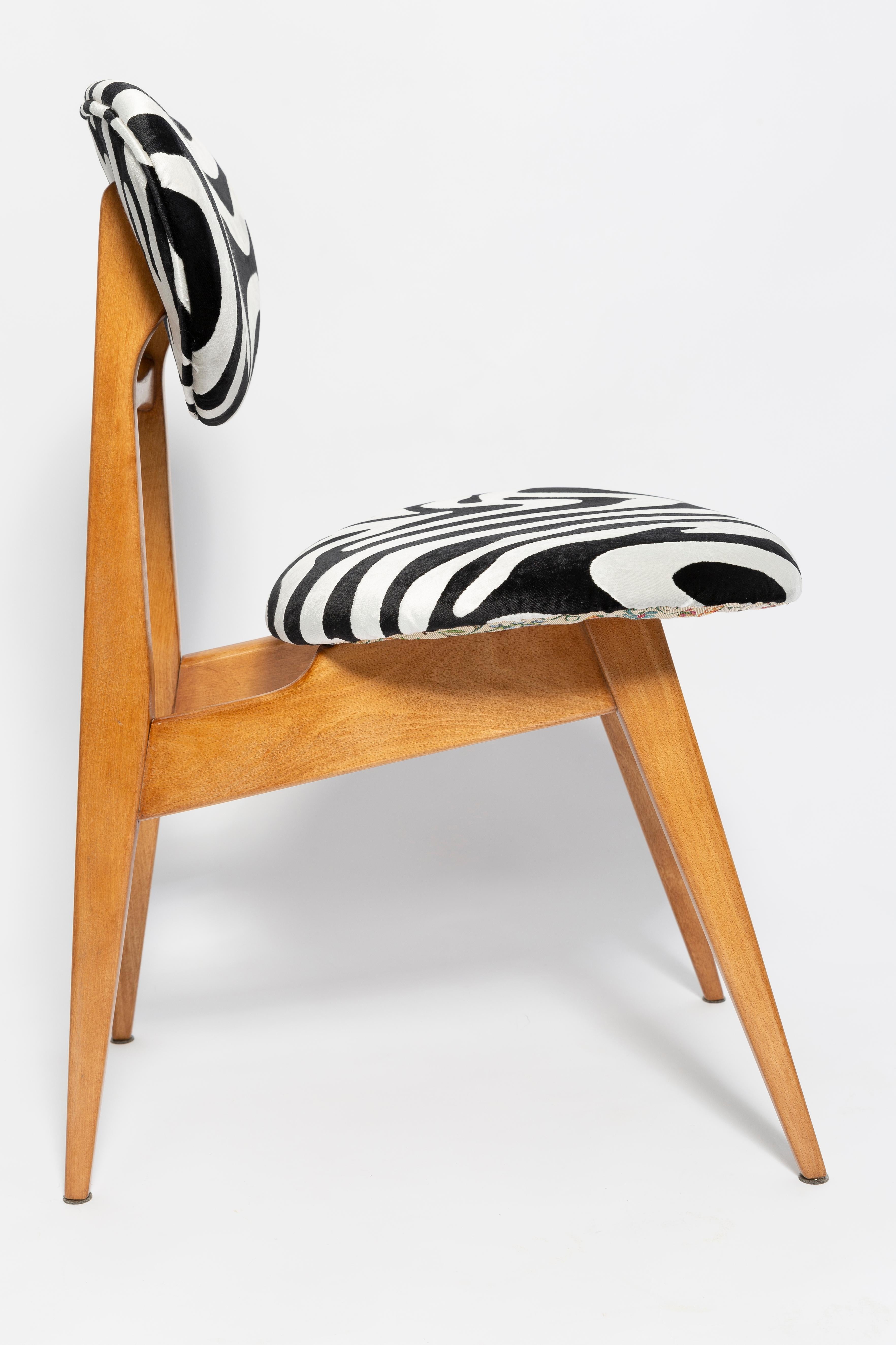 Mid-Century Modern Mid-Century Zebra Chair, Type 200/128, by J. Kedziorek, Europe, 1960s For Sale