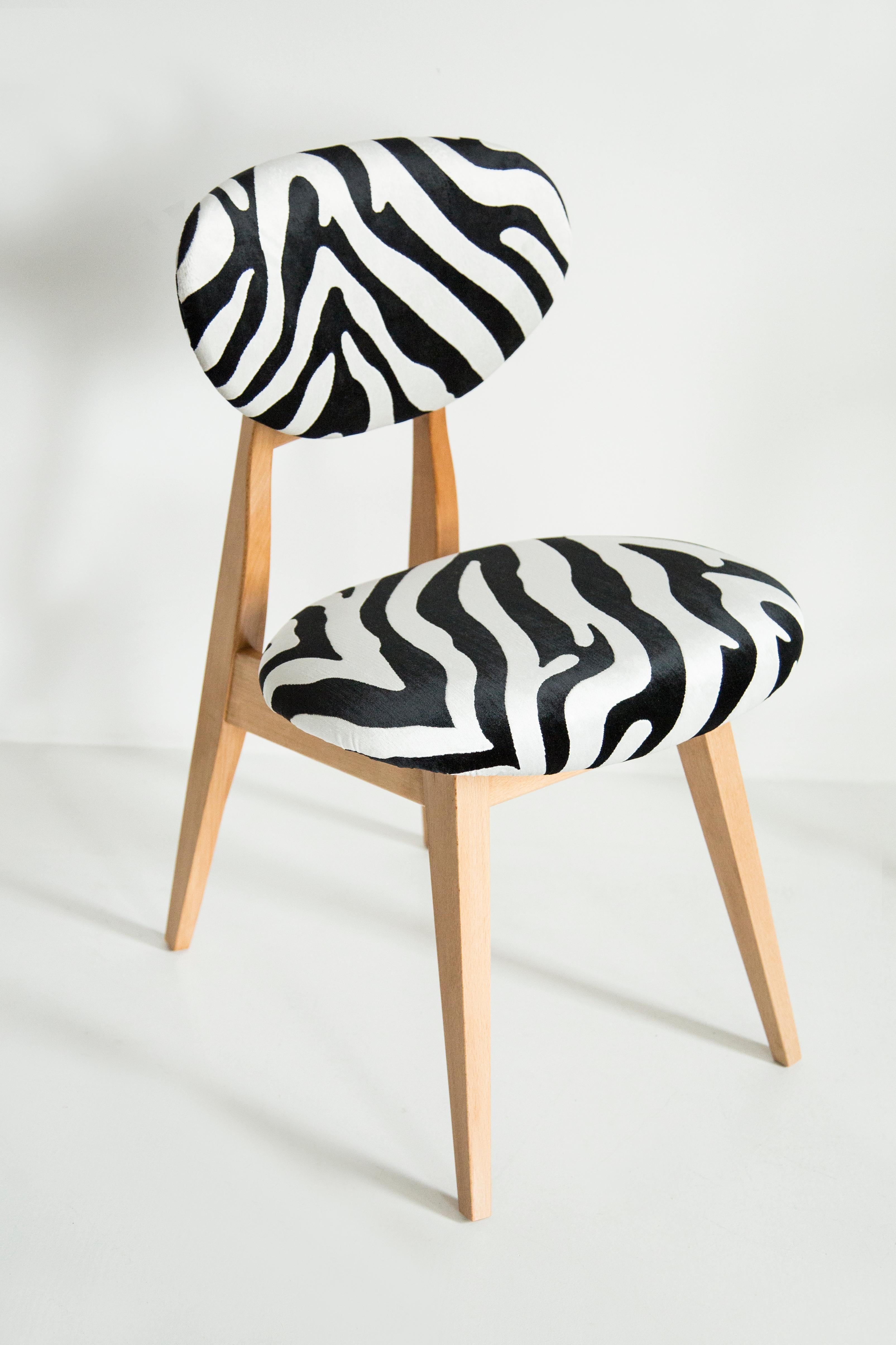 Polish Mid-Century Zebra Chair, Type 200/128, by J. Kedziorek, Europe, 1960s For Sale