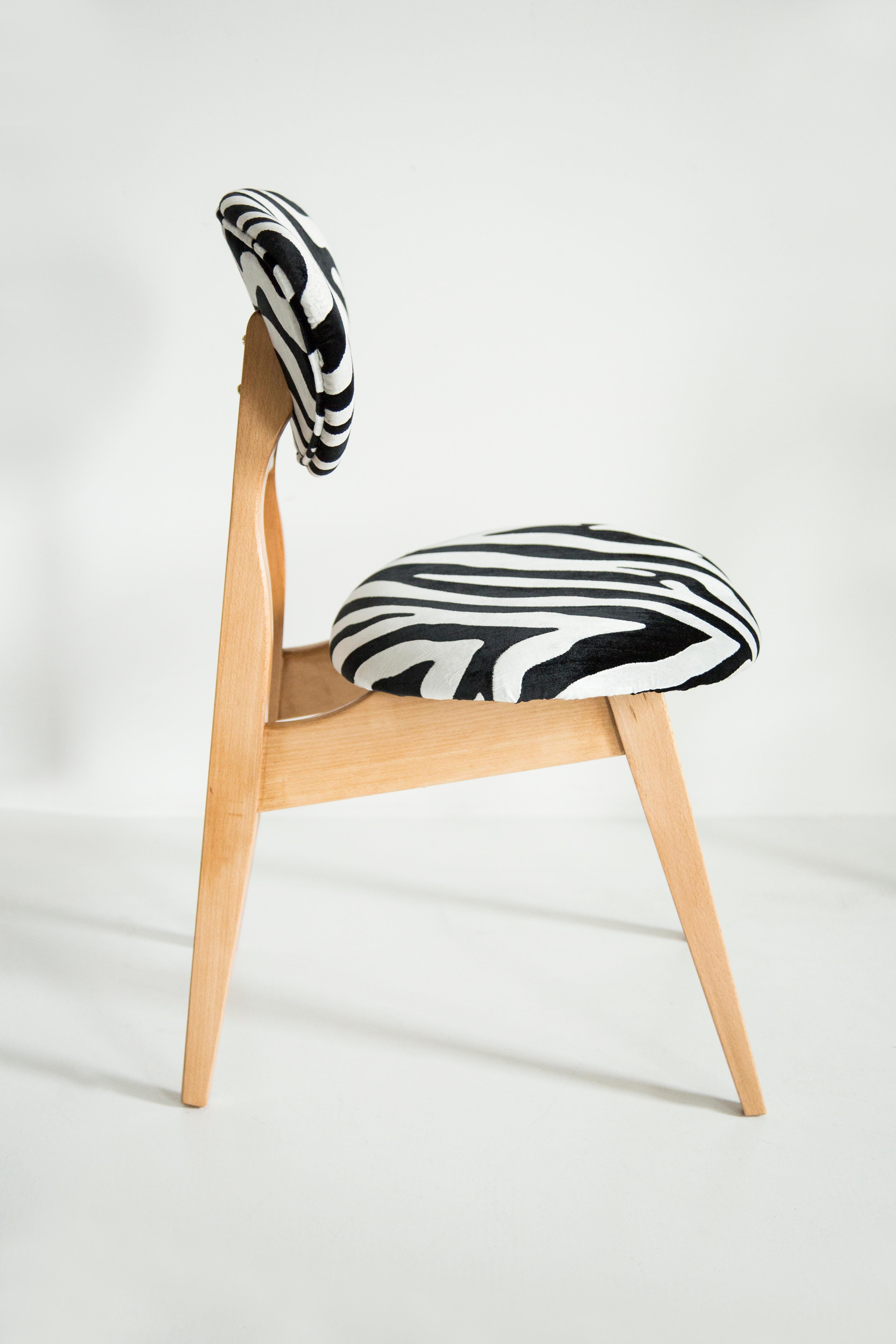 Hand-Crafted Mid-Century Zebra Chair, Type 200/128, by J. Kedziorek, Europe, 1960s For Sale