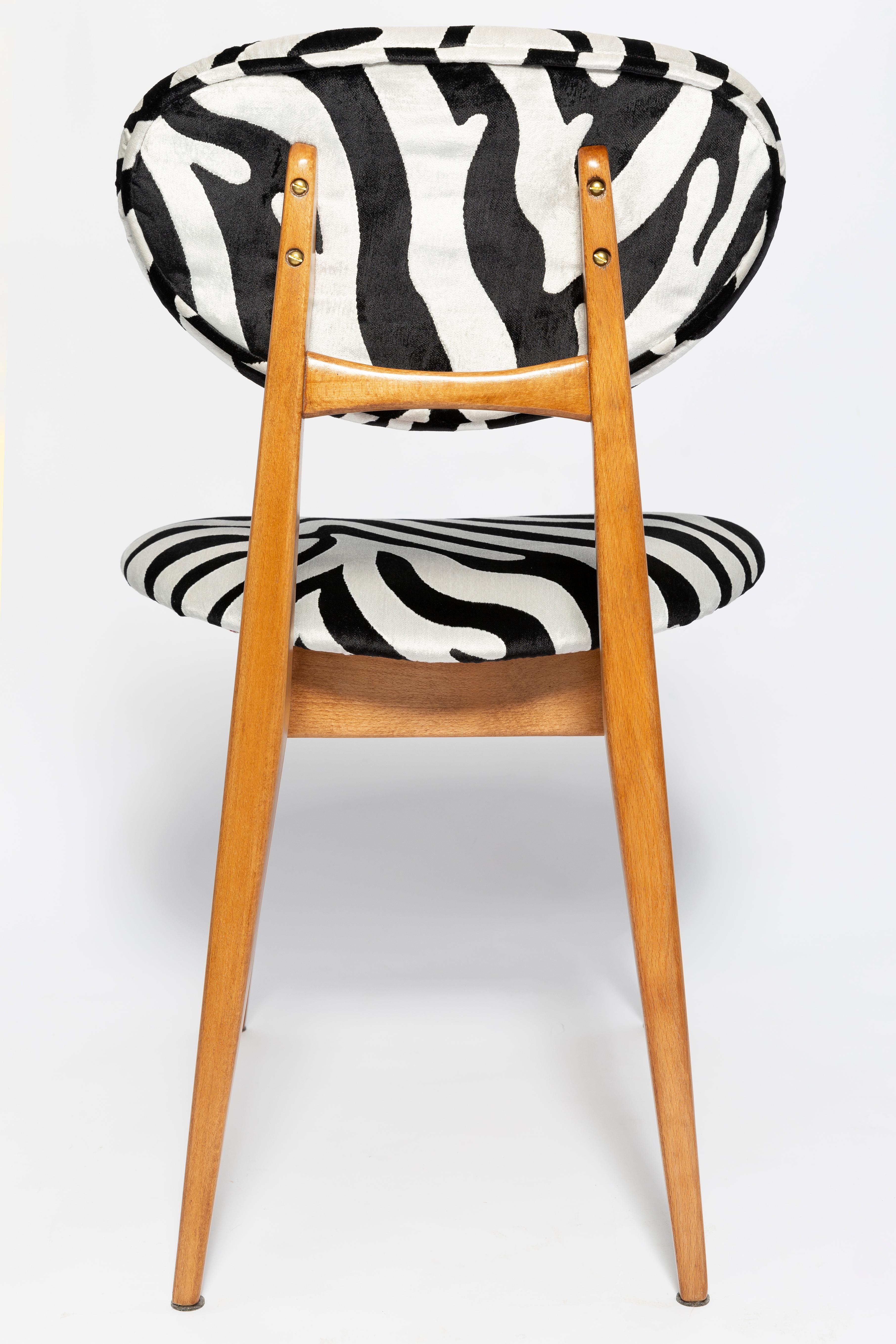 Hand-Crafted Mid-Century Zebra Chair, Type 200/128, by J. Kedziorek, Europe, 1960s For Sale