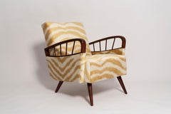 Mid Century Zebra Tiger Velvet Armchair, Europe, 1960s
