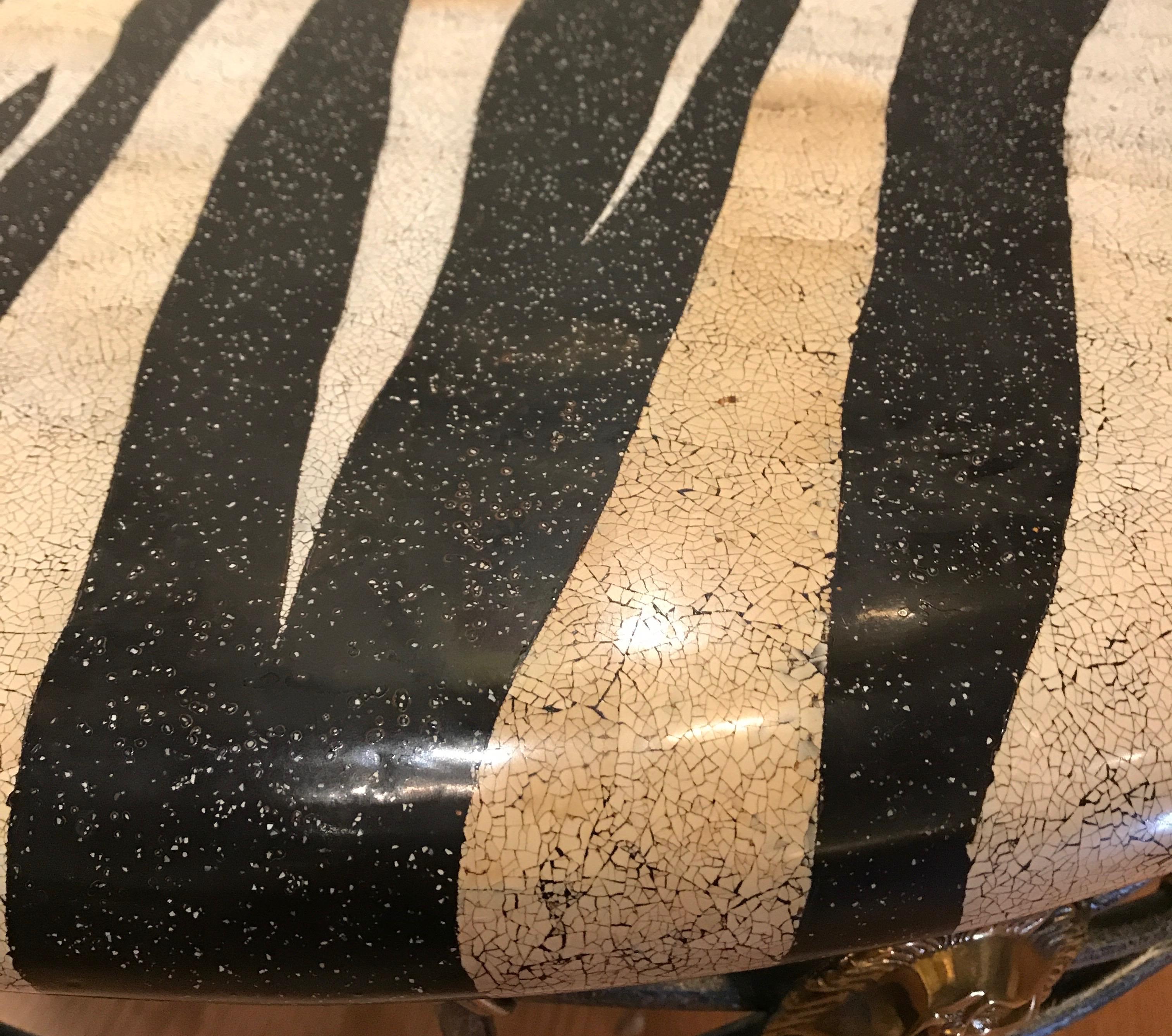 Composition Midcentury Zebra Top Cocktail Table