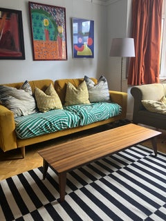 Mid Century Zebra Wood Low Coffee Table 60's Darkwood