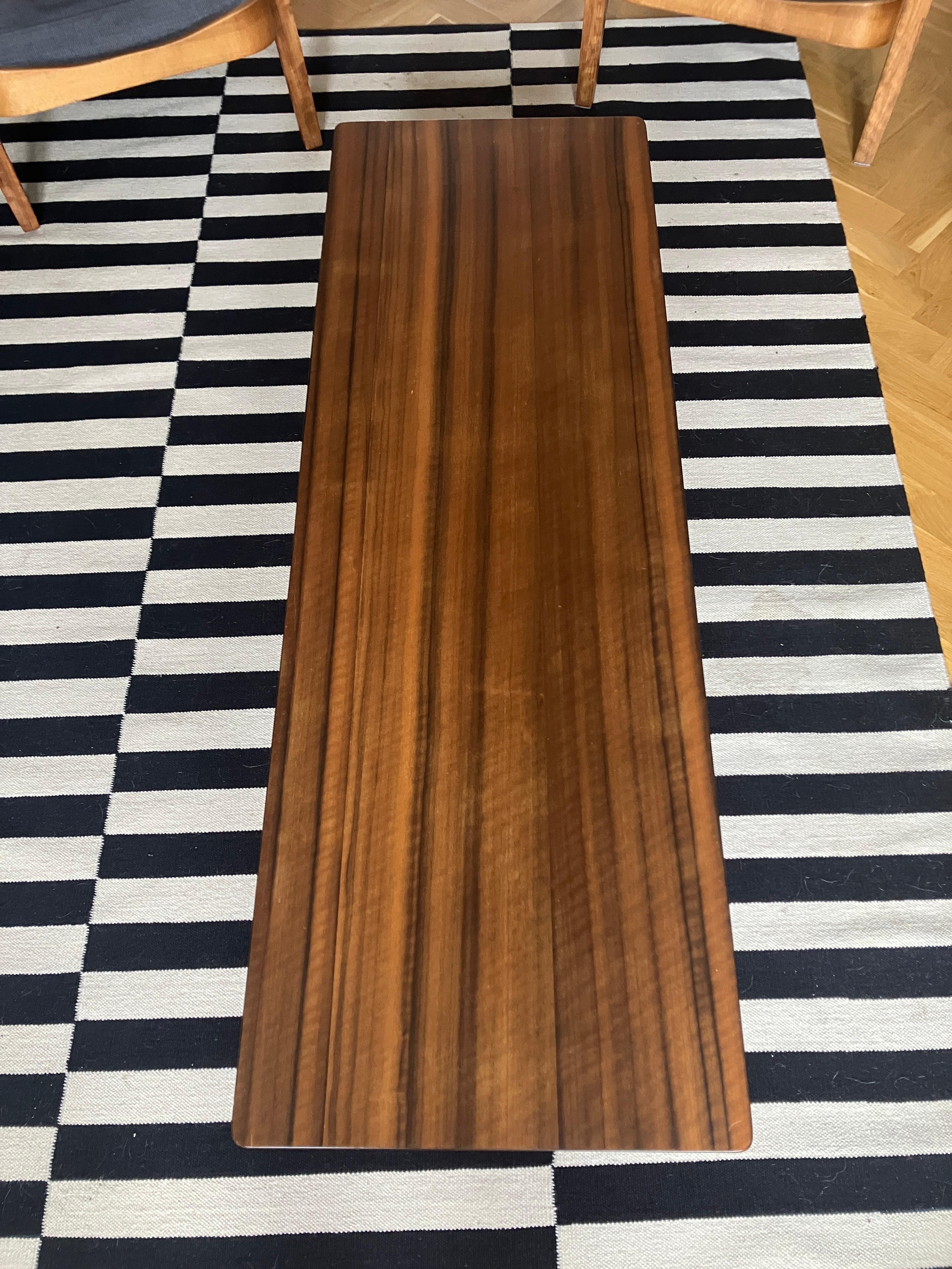 British Mid Century Zebra Wood Low Coffee Table 60's Darkwood For Sale