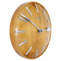 Vintage Mid-Century Zenith Oak Wall Clock