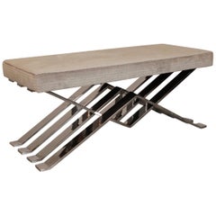 Midcentury Zig Zag Bench