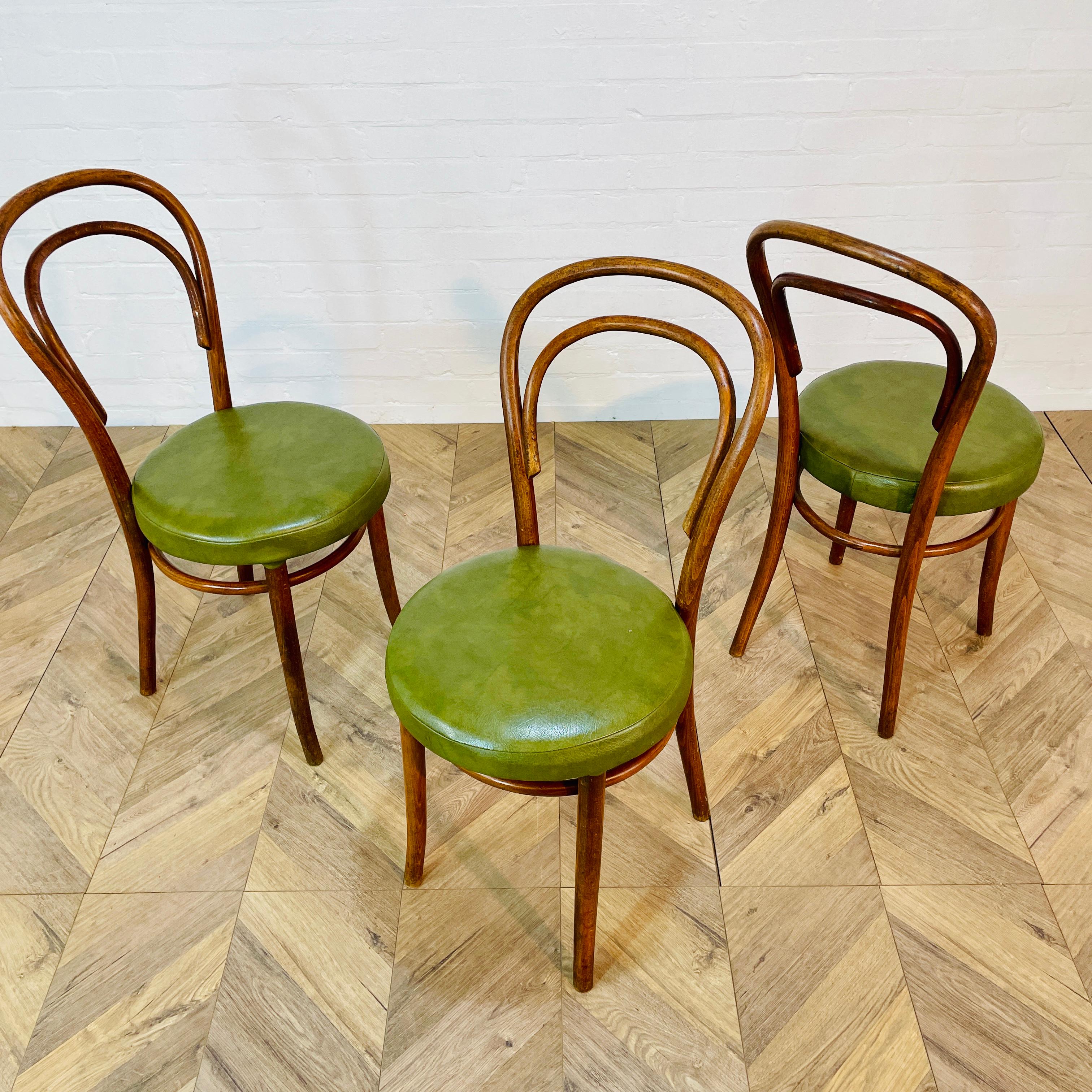 Mid-Century Modern Mid-Century ZPM Radomsko Bentwood Chairs, Set of 3, 1950s For Sale