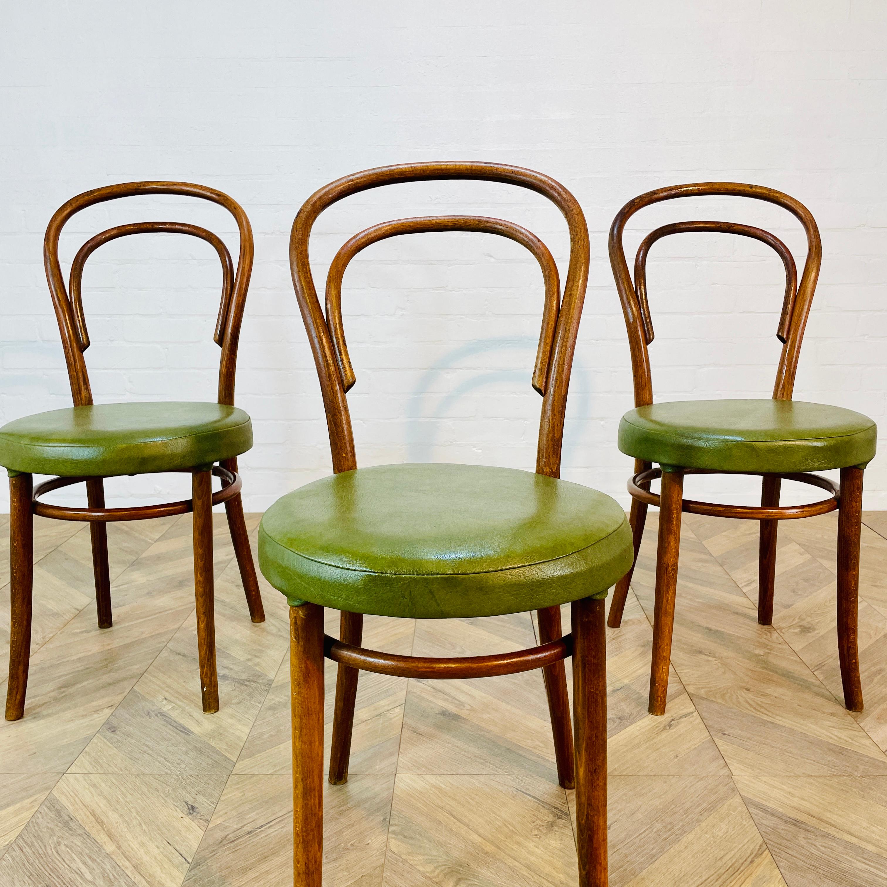 Mid-20th Century Mid-Century ZPM Radomsko Bentwood Chairs, Set of 3, 1950s For Sale