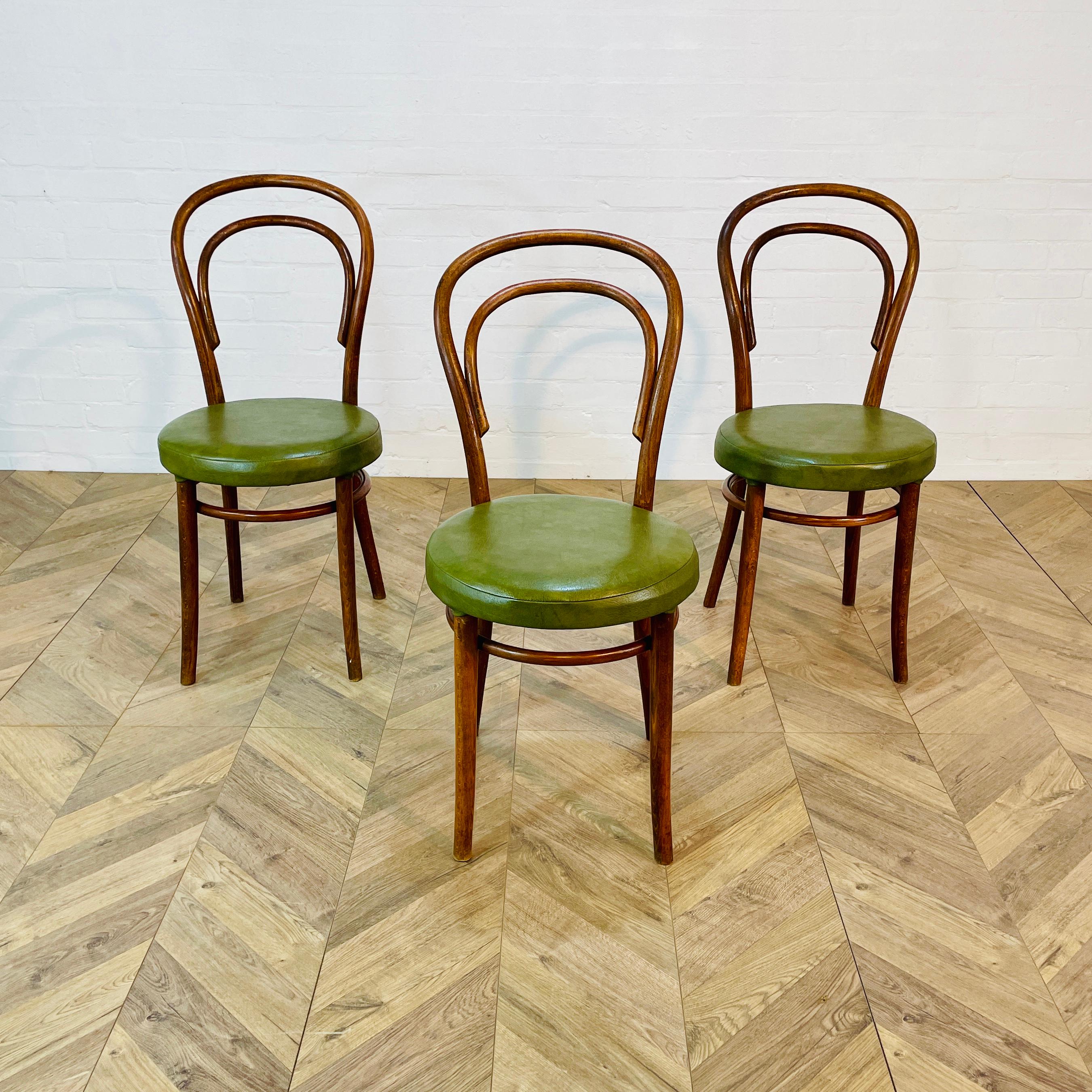 Mid-Century ZPM Radomsko Bentwood Chairs, Set of 3, 1950s For Sale 1