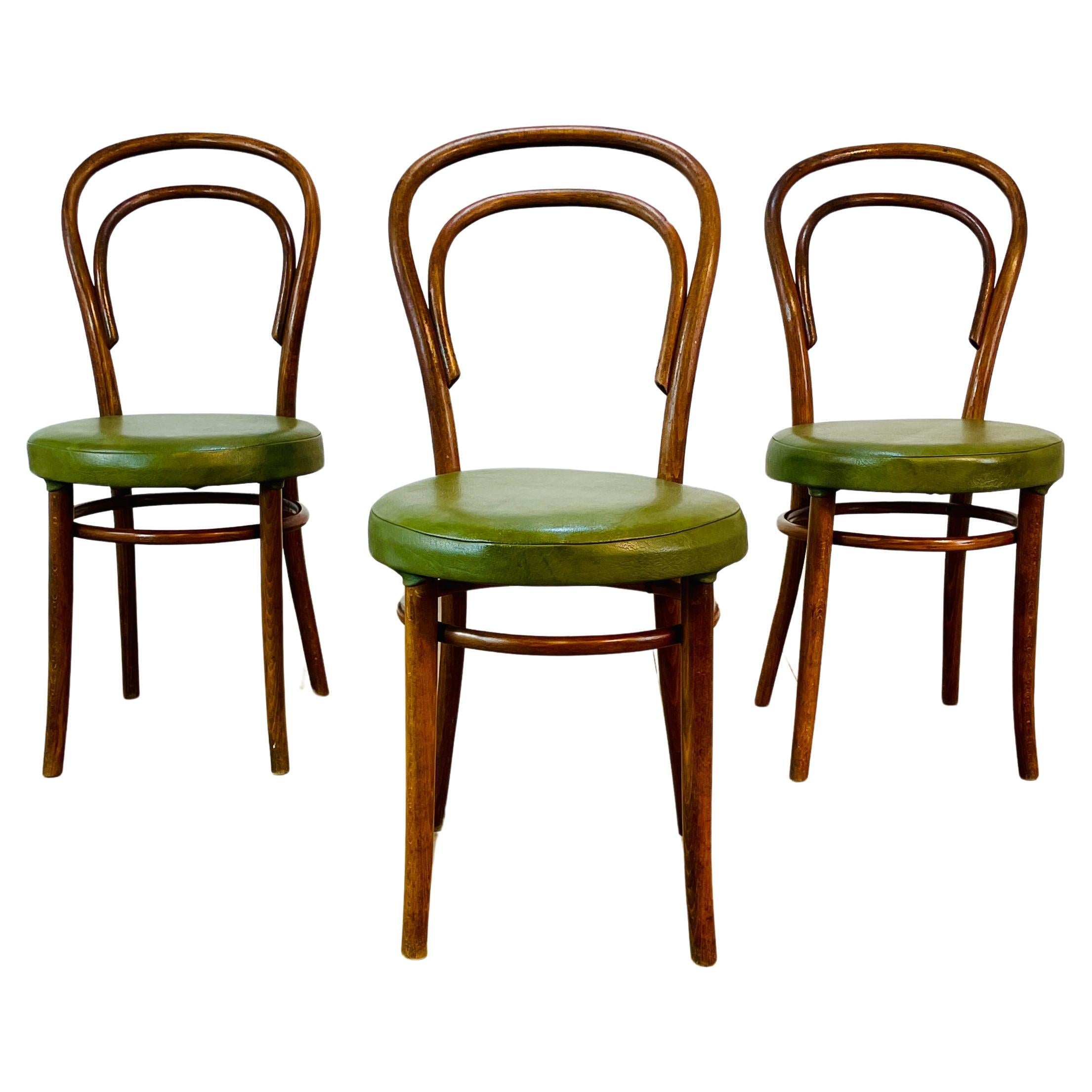 Mid-Century ZPM Radomsko Bentwood Chairs, Set of 3, 1950s For Sale