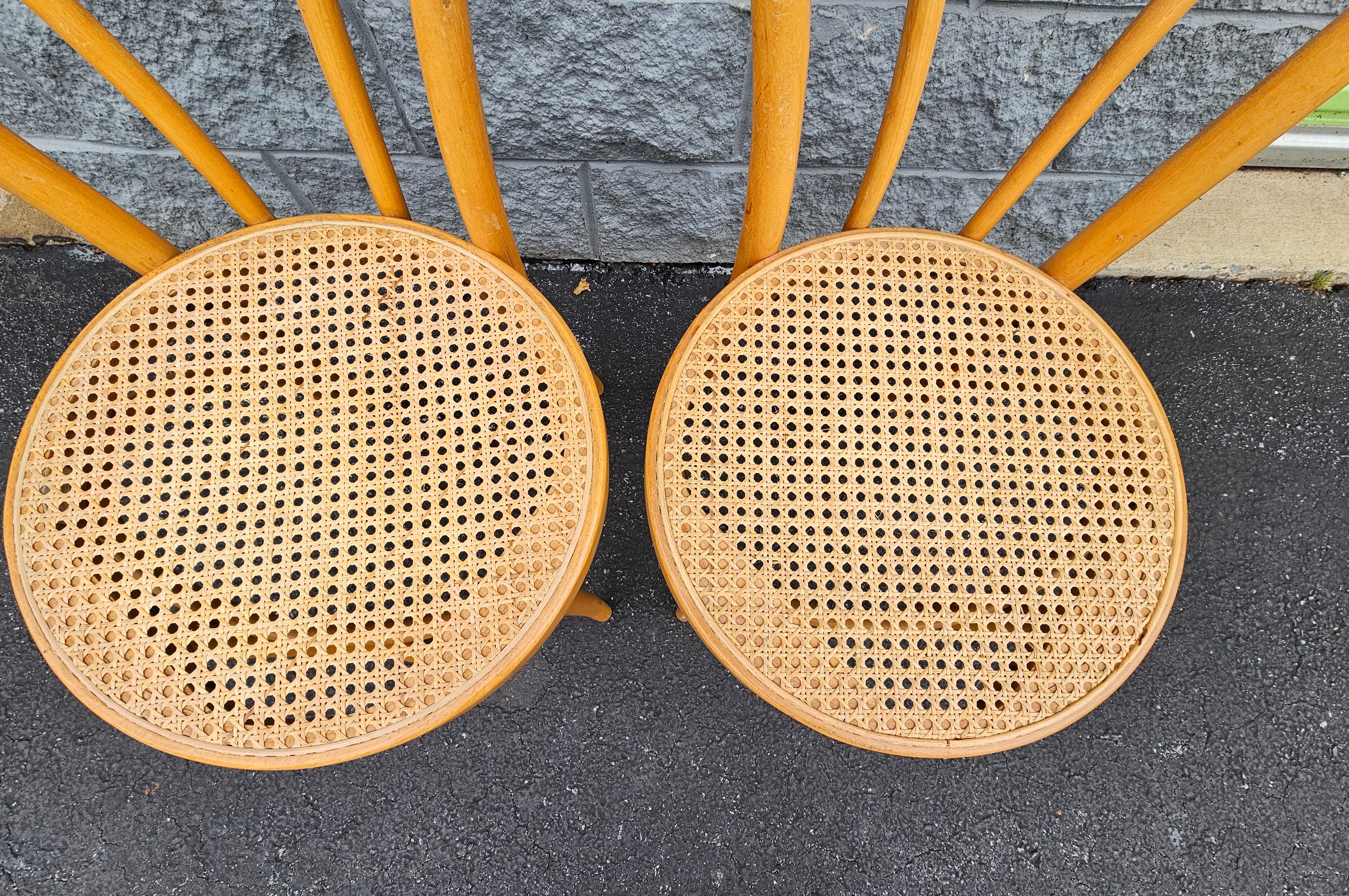 Mid-Century Modern Mid-Century ZPM Radomsko Polish Bentwood Bistro Style Side Chairs, Pair  For Sale