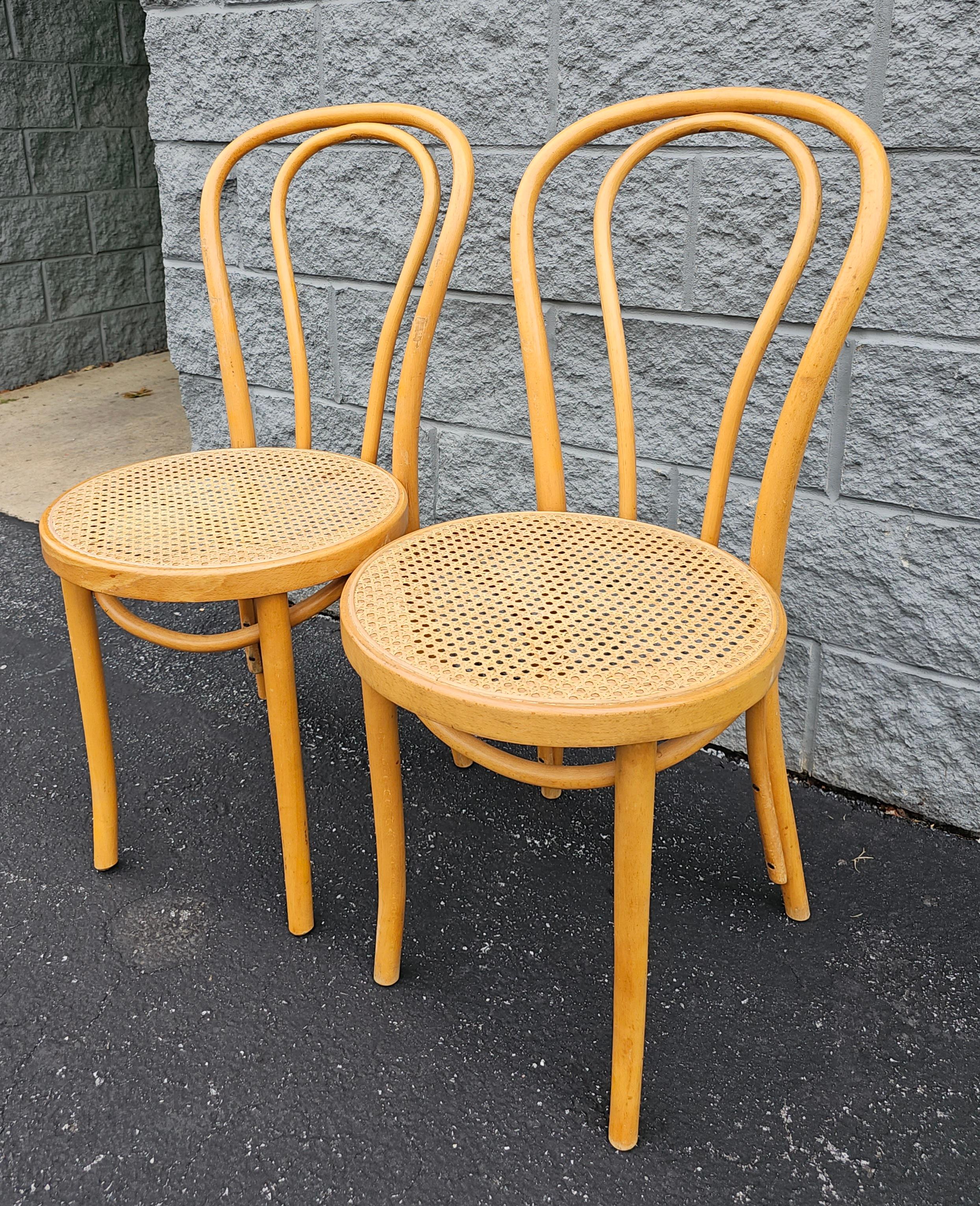 Other Mid-Century ZPM Radomsko Polish Bentwood Bistro Style Side Chairs, Pair  For Sale