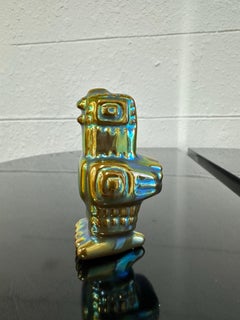 Gallina/gallo de porcelana eosina húngara de mediados de siglo Zsolnay de Judit Nador