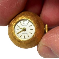 Mid-century"Boule de Genève" 18mm Swiss Orb Watch Necklace Pendant by Heno