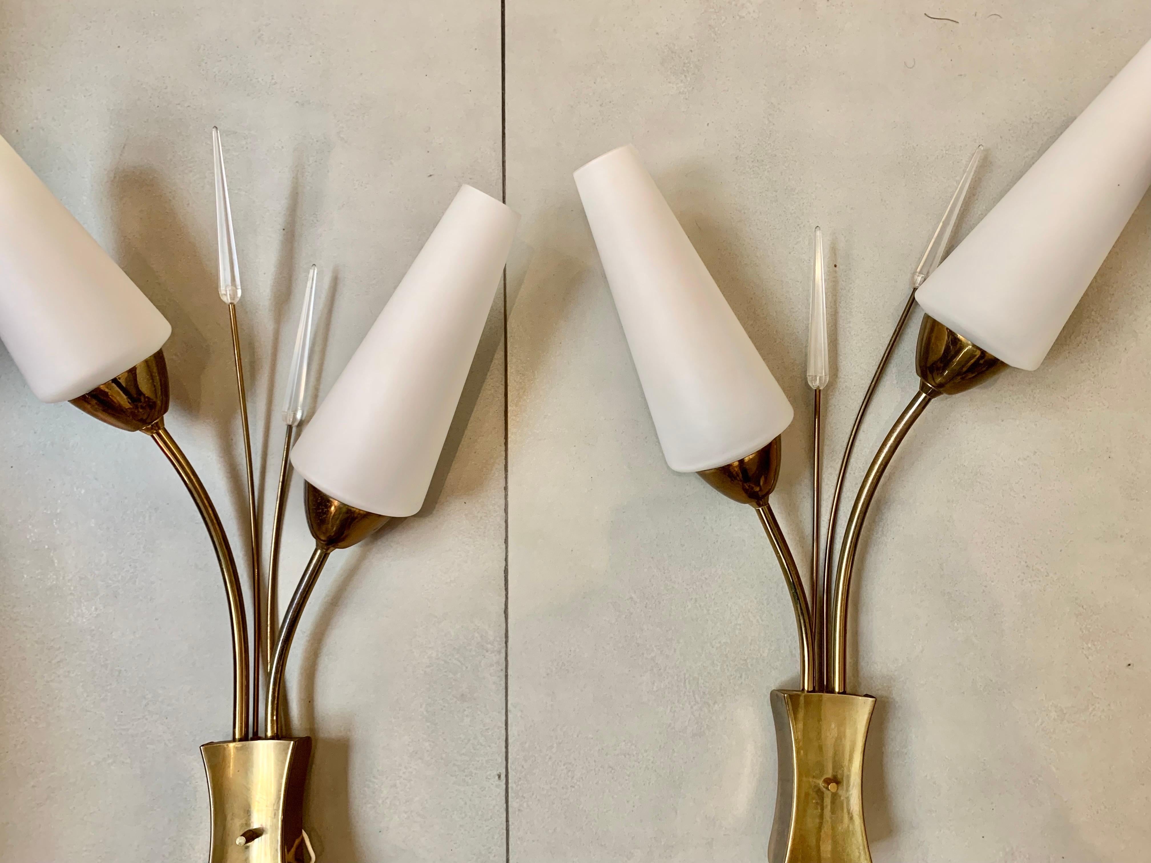 Mid-Centuryfrench Lunel Wall Sconces, 1950 For Sale 9