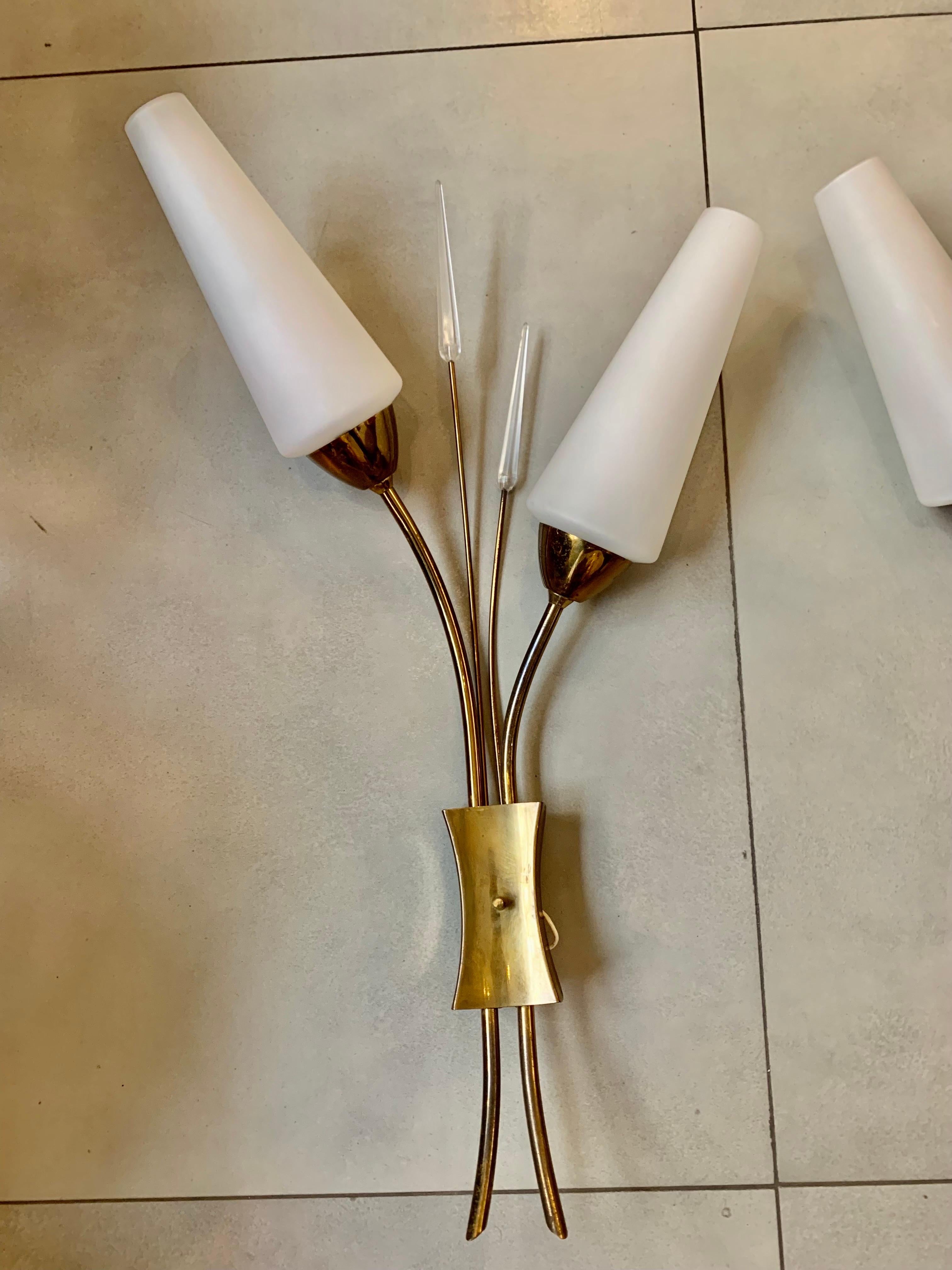 Mid-Centuryfrench Lunel Wall Sconces, 1950 In Good Condition For Sale In Madrid, ES