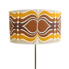 Mid CenturyTeak Standing Floor Lamp & Psychedelic Shade