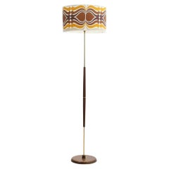 Mid CenturyTeak Standing Floor Lamp & Psychedelic Shade Mid CenturyTeak Standing Floor Lamp & Psychedelic Shade