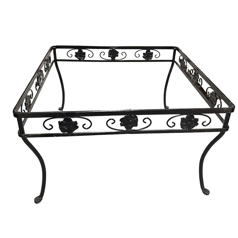 Schmiedeeisen efeu couchtisch für draußen mit glasplatte von Saternini (Mitte des Jahrhunderts) (Moderne der Mitte des Jahrhunderts)