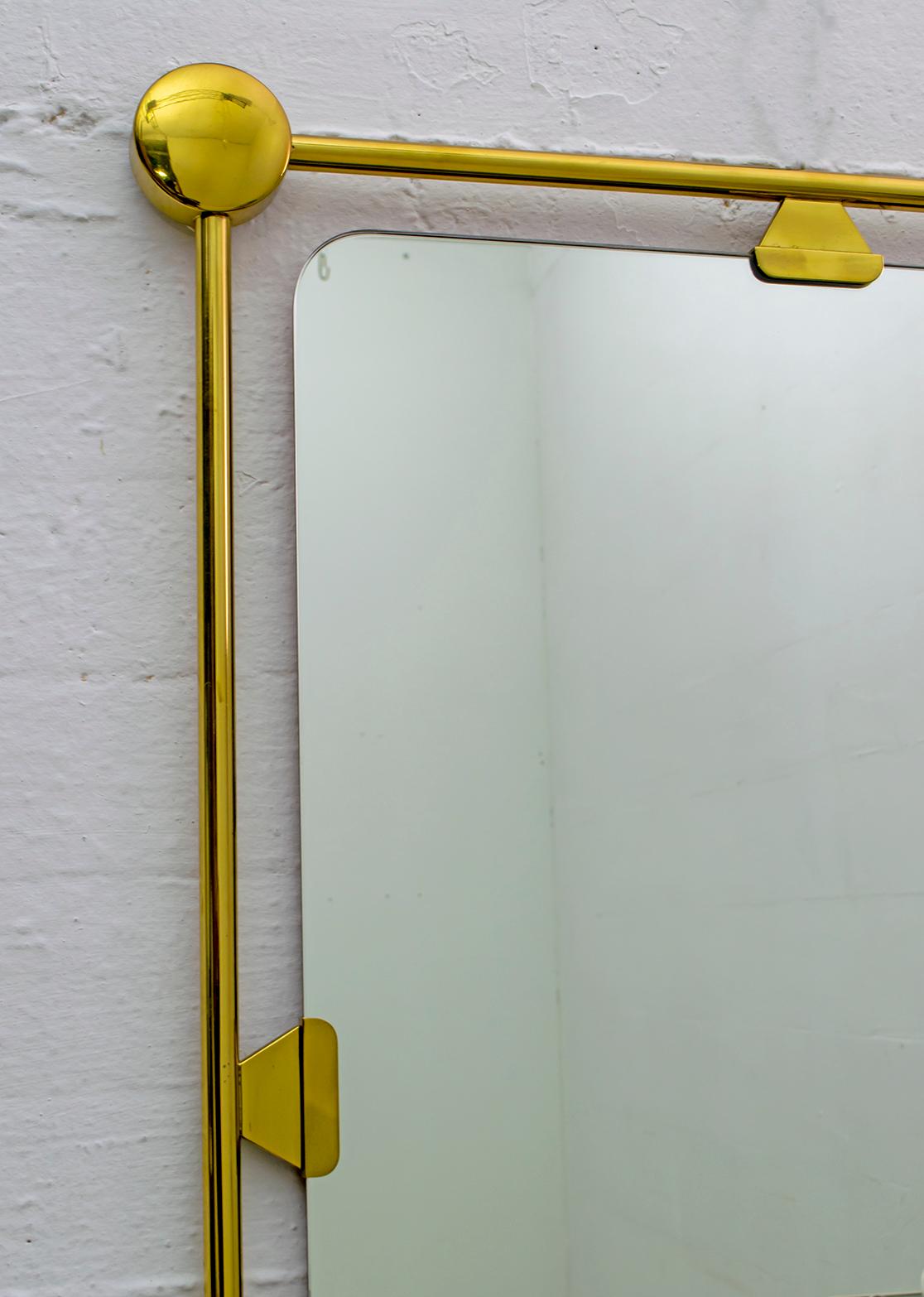 Mid-Century Modern Italian Brass Console with Coordinated Mirror, 1970s 3