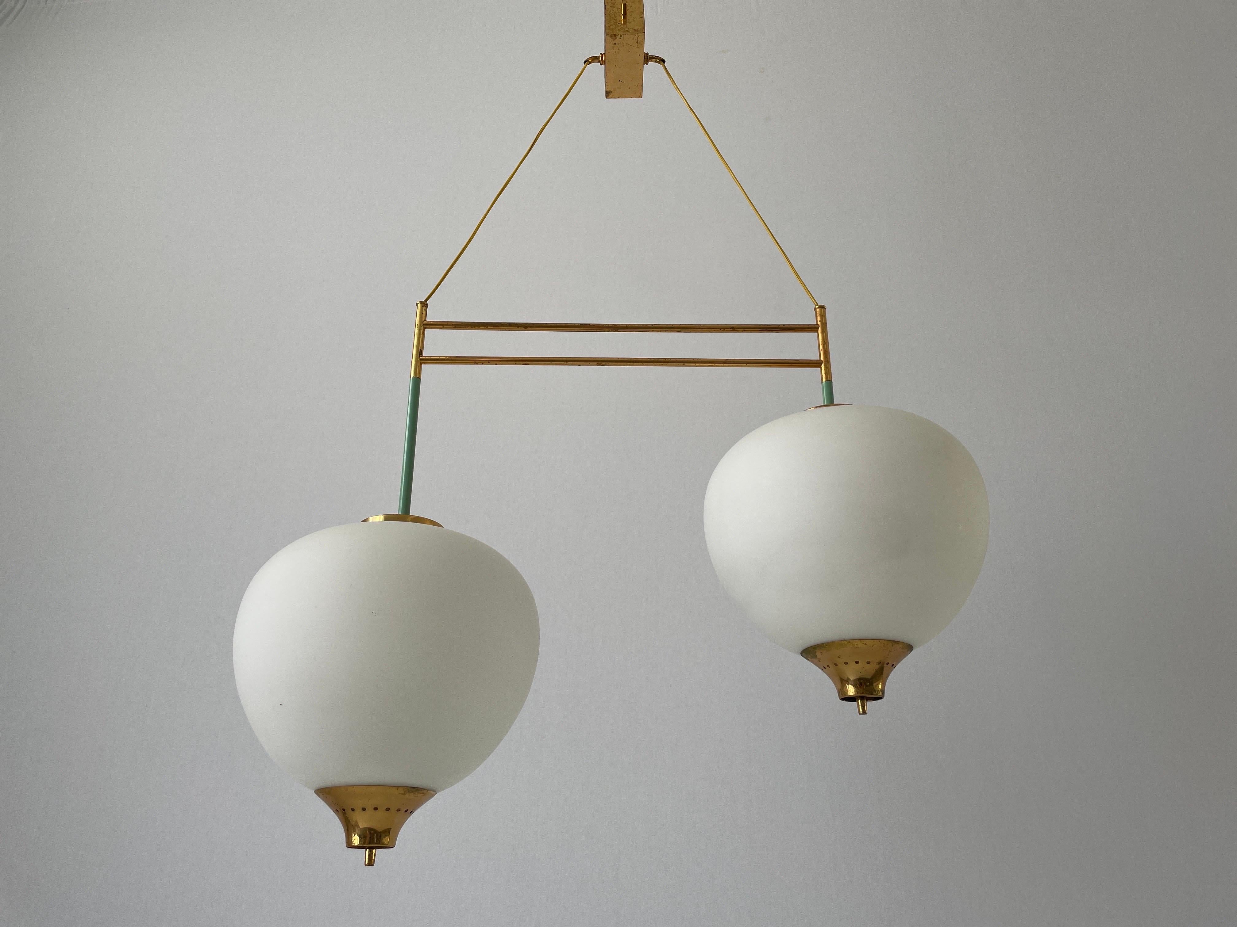 Mid-centuy Modern Ceiling Lamp by Bruno Chiarini for Stilnovo, 1950s, Italy In Excellent Condition For Sale In Hagenbach, DE