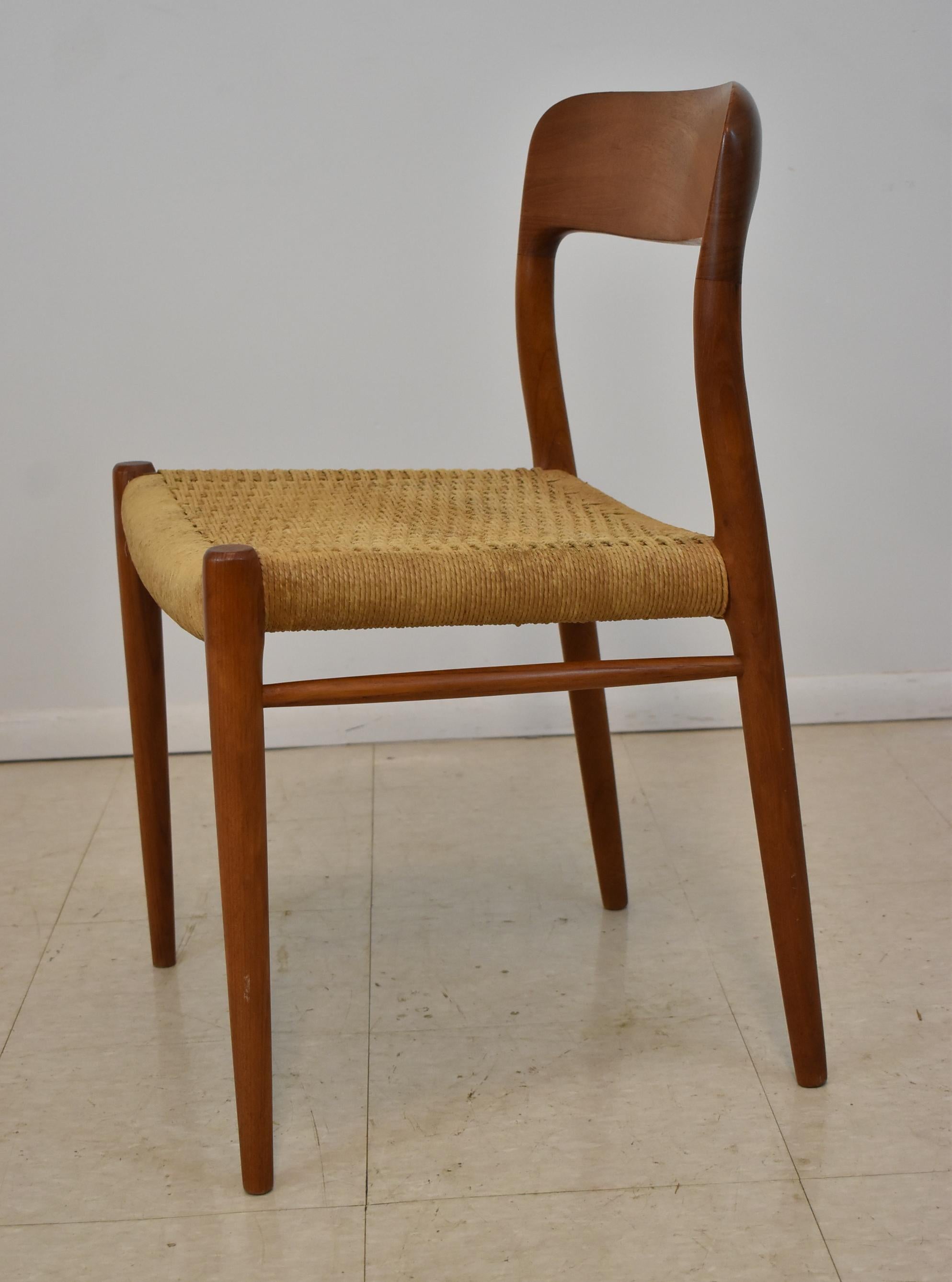 20th Century Mid-Centuy Modern Niels Moller Teak Table & 8 Chairs Model # 75
