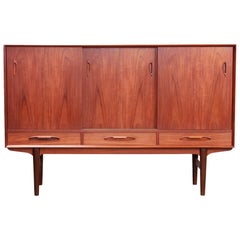 Mid-Century Modern Teak Wooden Danish Design Highboard Cabinet