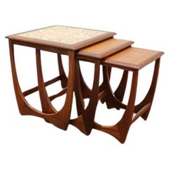 Vintage Mid Centuy Teak Nesting Tiled tables By VB Wilkins for G Plan