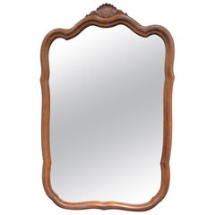 Specchio da parete in legno da frutto "Stroupe" di Thomasville della metà del secolo scorso, CIRCA 1969