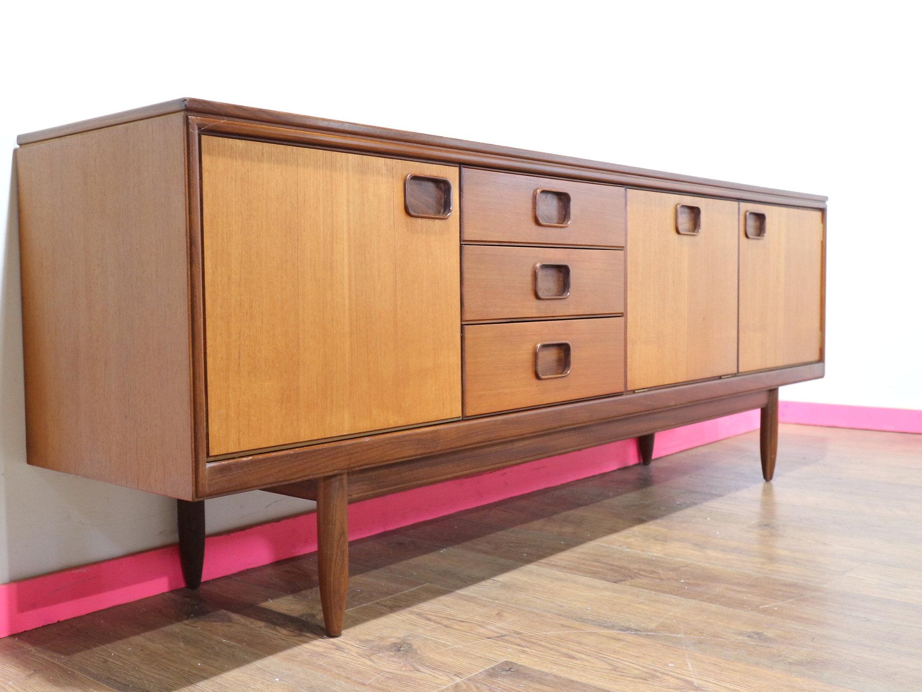 British Mid Centuyr Modern Vintage Teak Credenza Sideboard by William Lawrence