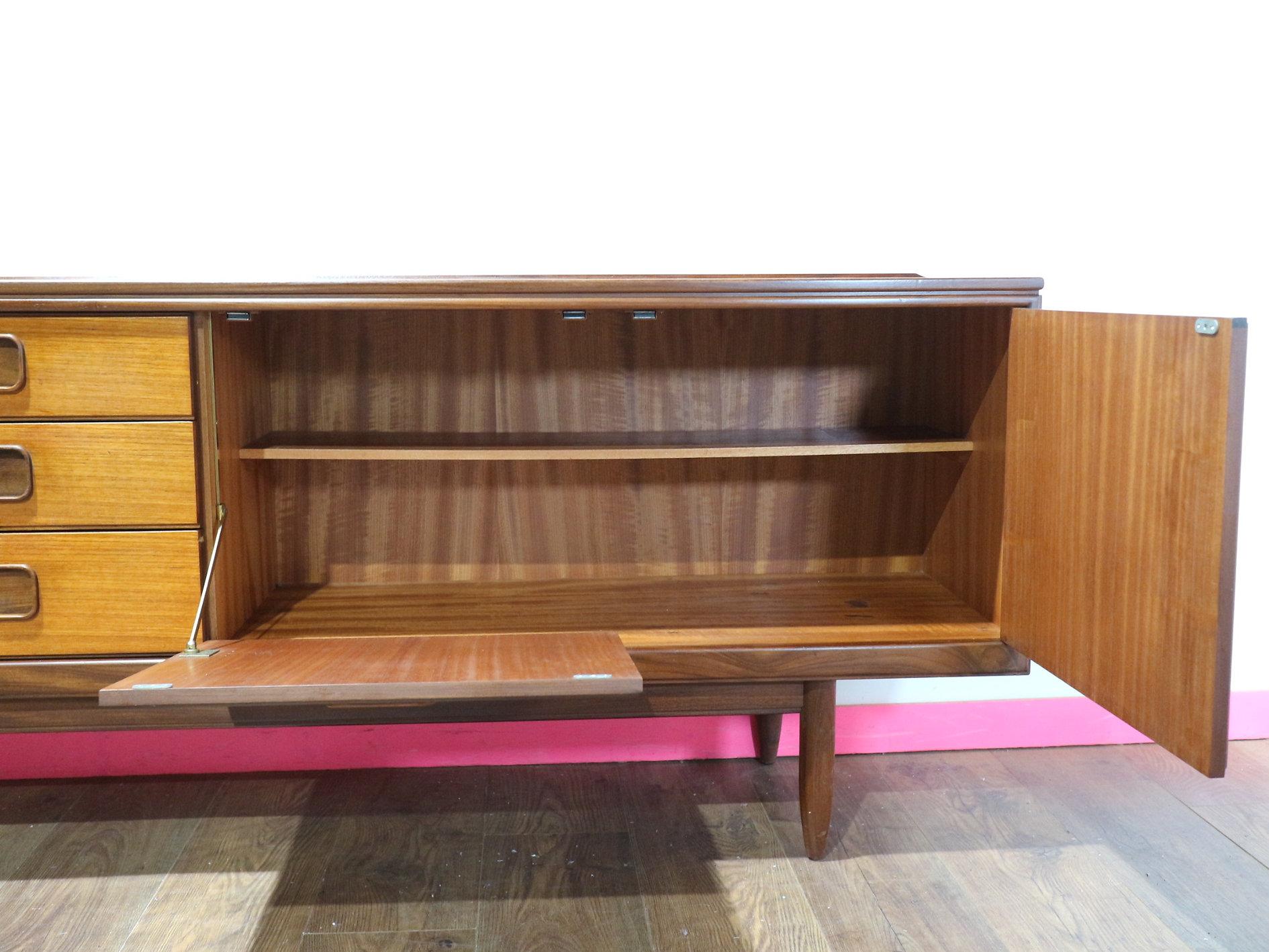 Mid Centuyr Modern Vintage Teak Credenza Sideboard by William Lawrence 1