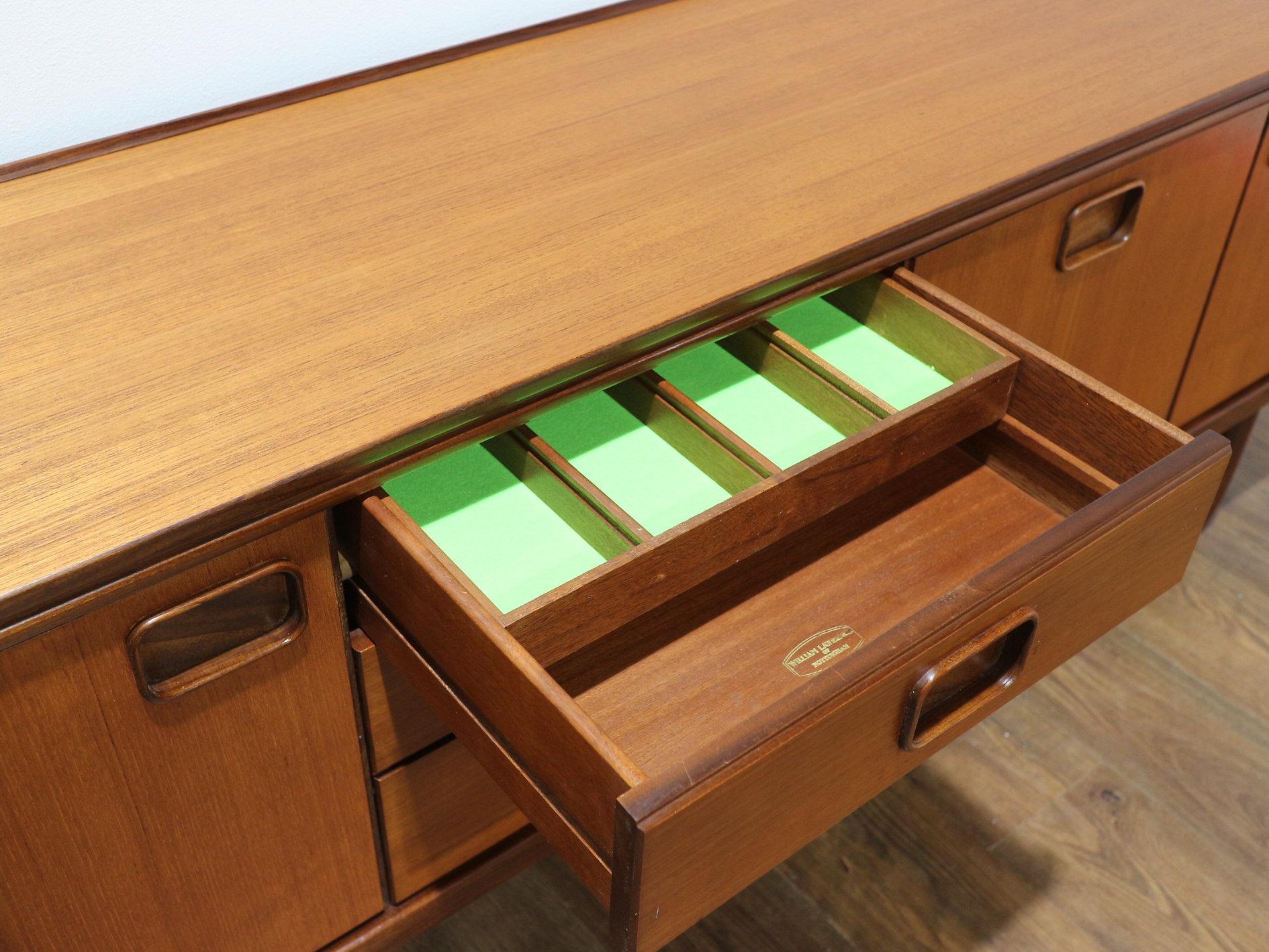 Mid Centuyr Modern Vintage Teak Credenza Sideboard by William Lawrence 3