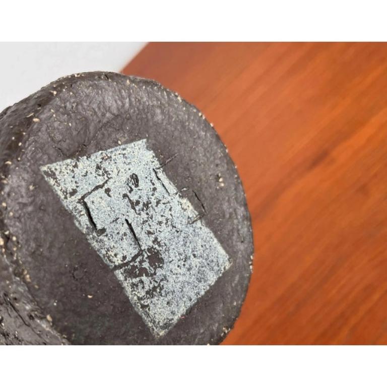 Mid-Cenutry Brutalist Studio Pottery Vase Signed 55 For Sale 5