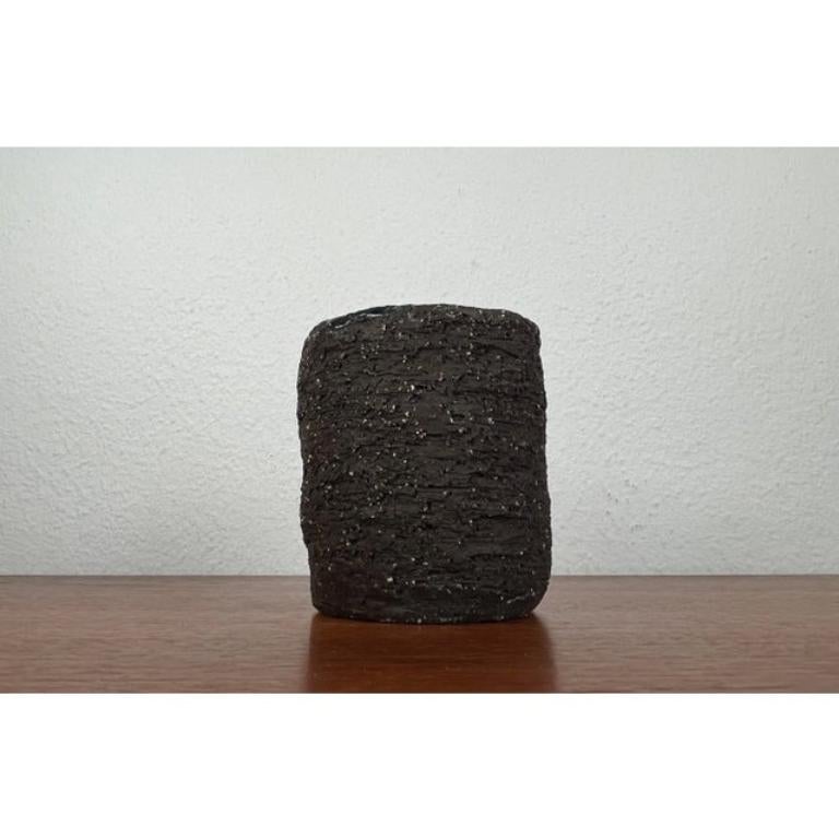 Mid-Cenutry Brutalist Studio Pottery Vase Signed 55 For Sale 7