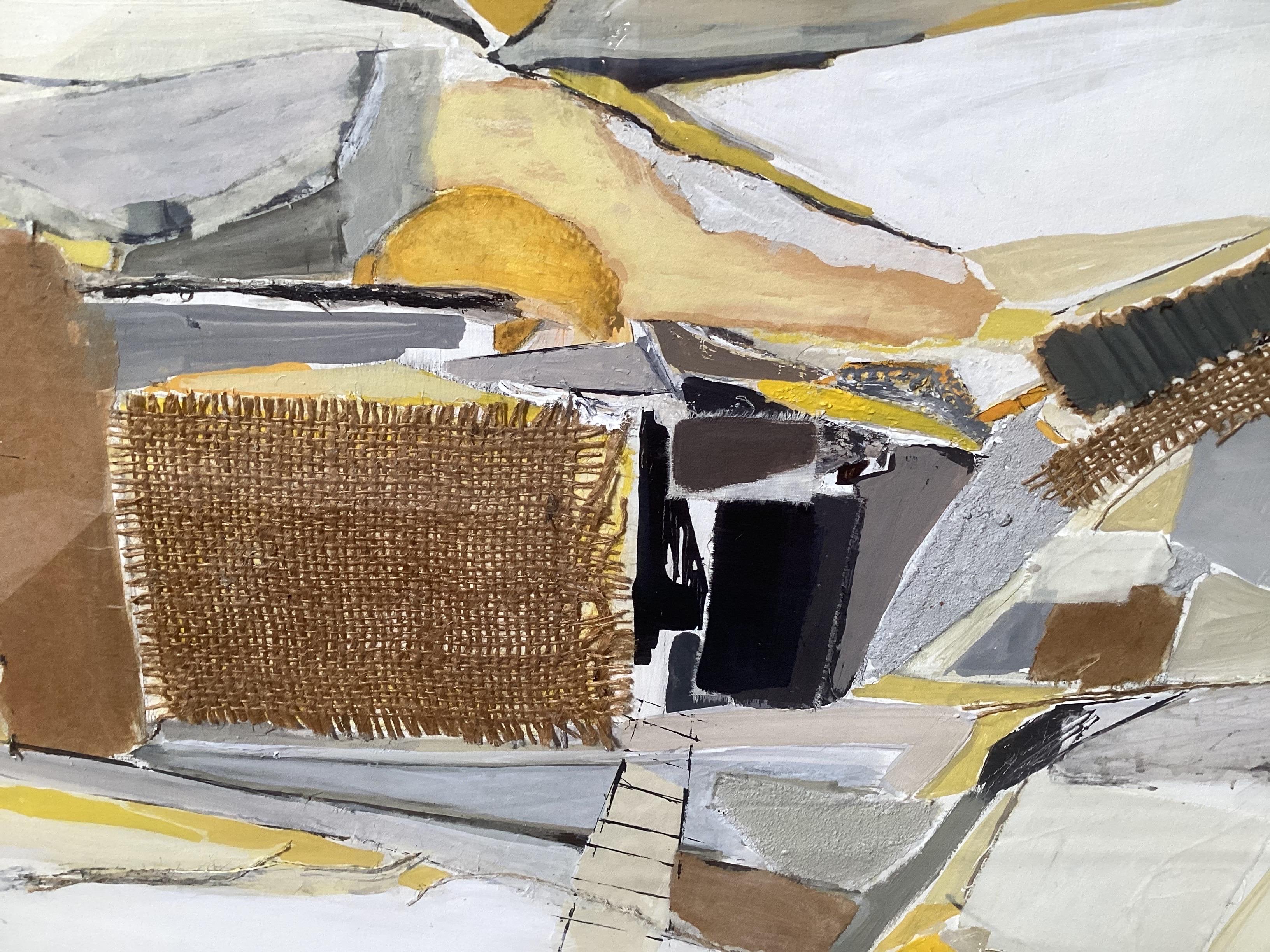 Mid Cetury Modern Mixed Media Collage (Moderne der Mitte des Jahrhunderts) im Angebot