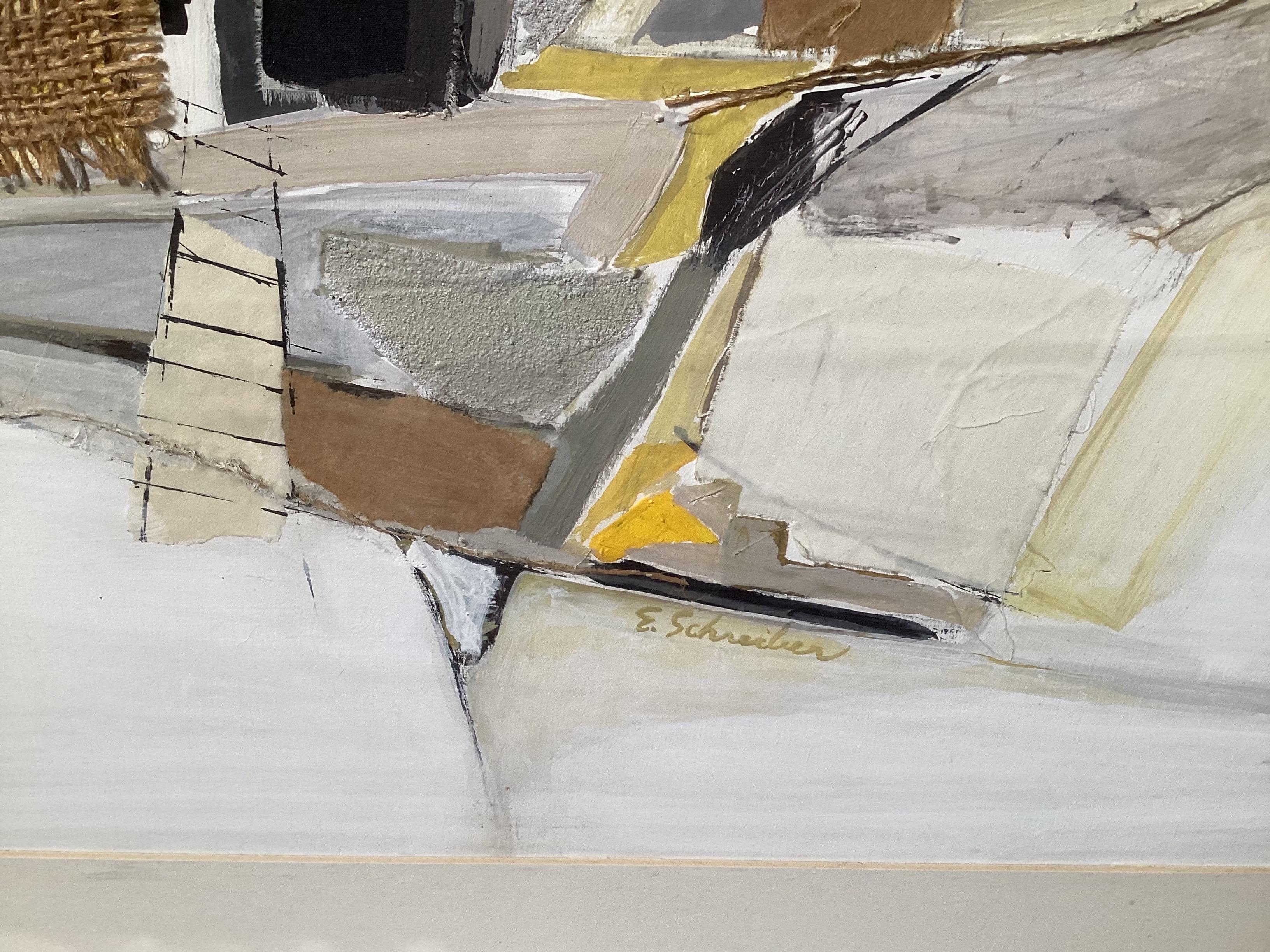 Mid Cetury Modern Mixed Media Collage (Ende des 20. Jahrhunderts) im Angebot