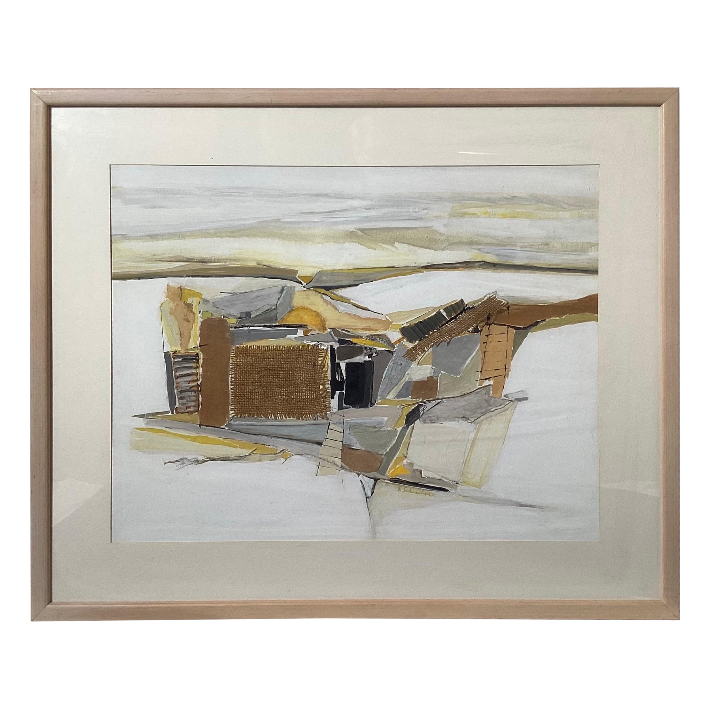 Mid Cetury Modern Mixed Media Collage