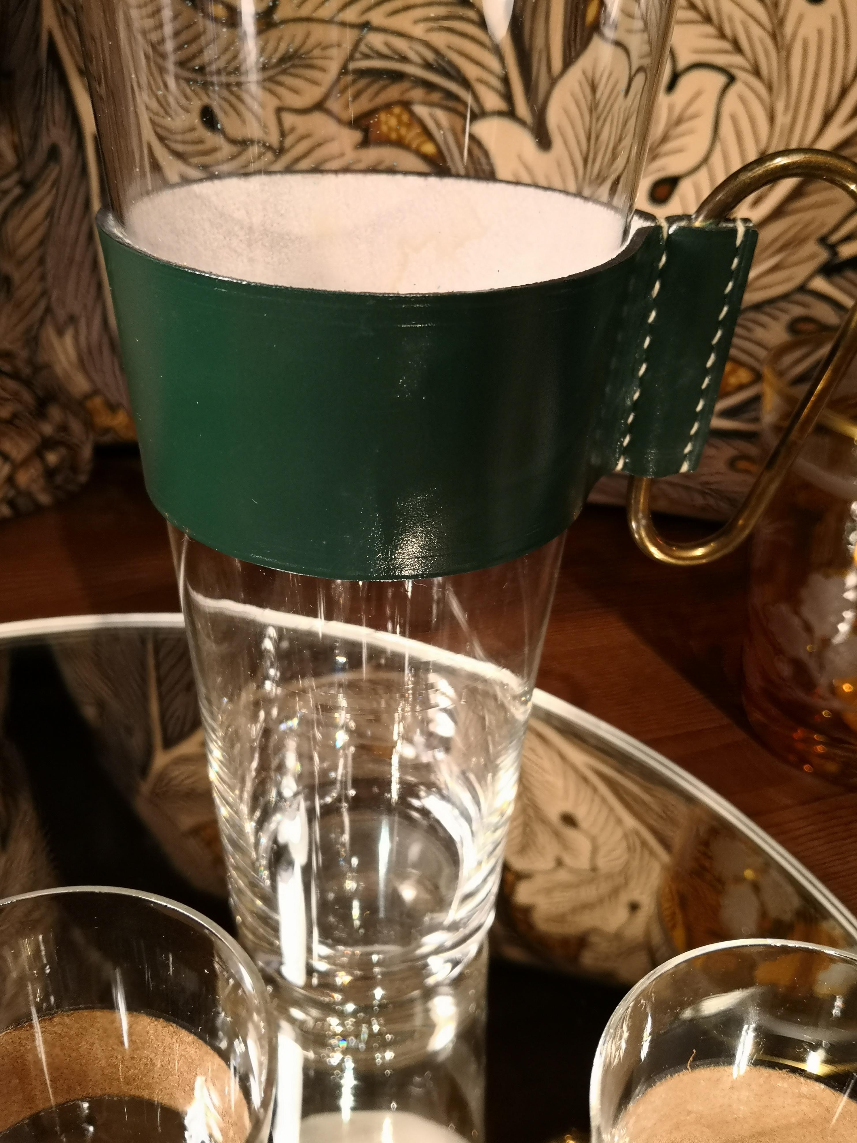 Blown Glass Mid-Century Modern Set of 6 Glasses and 1 Pitcher Carl Auböck, Austria