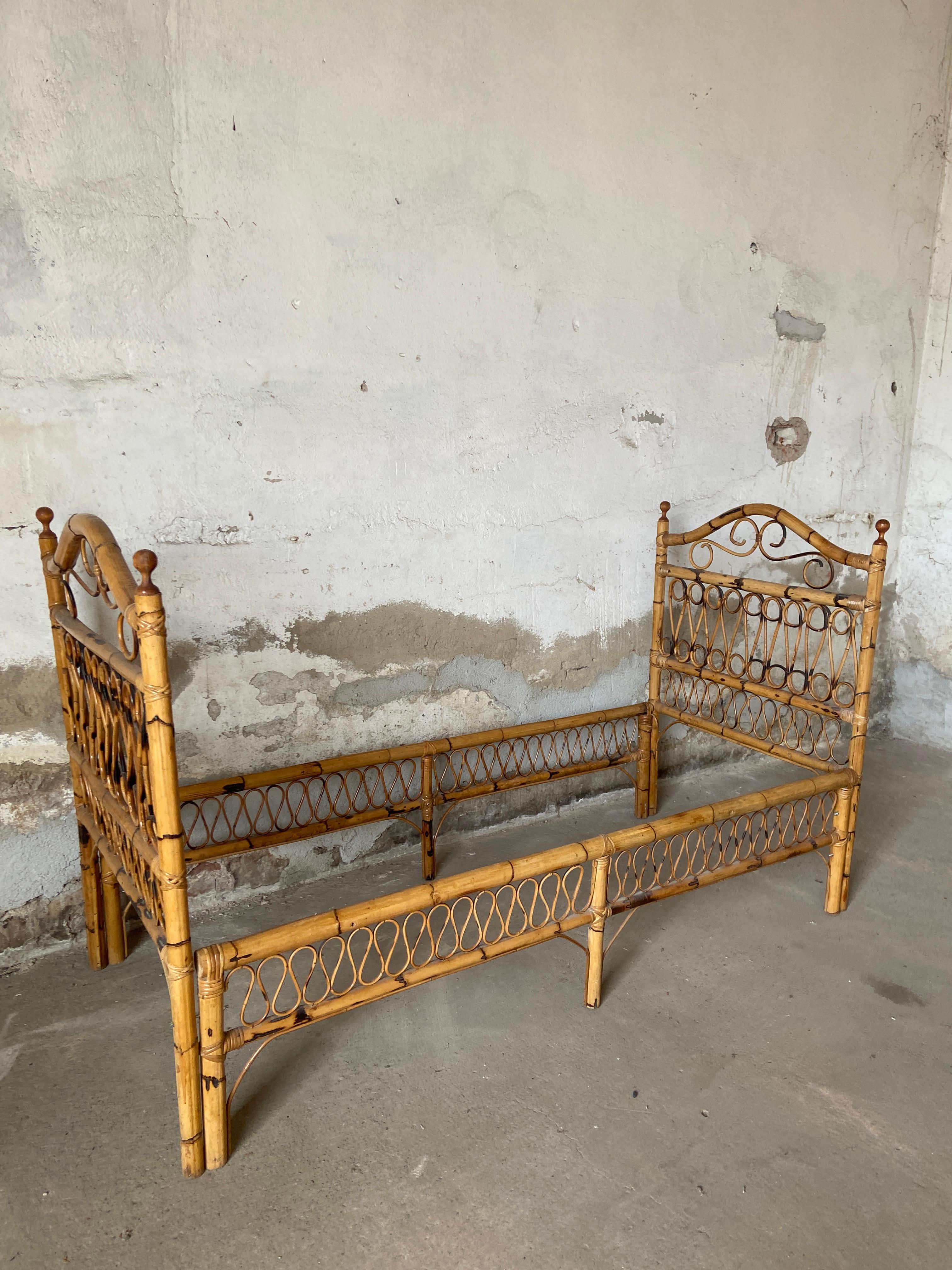 vintage bamboo bed