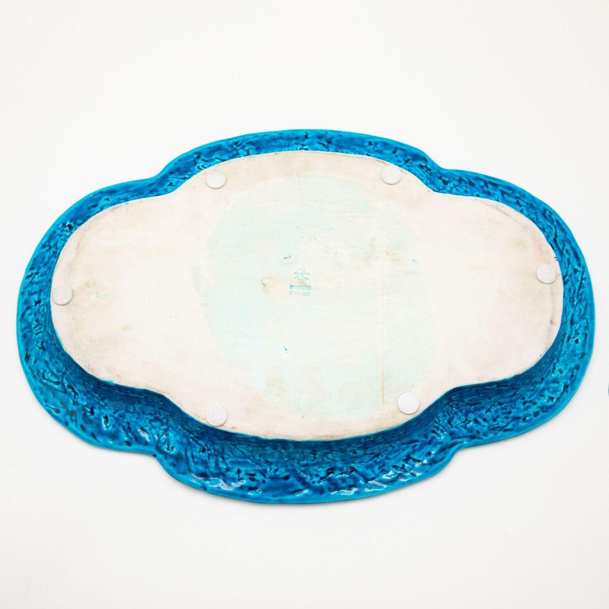 Mid- ctr. Organic Stoneware Azure Blue Dish by Gunnar Nylund for Rörstrand im Zustand „Gut“ im Angebot in Kastrup, DK