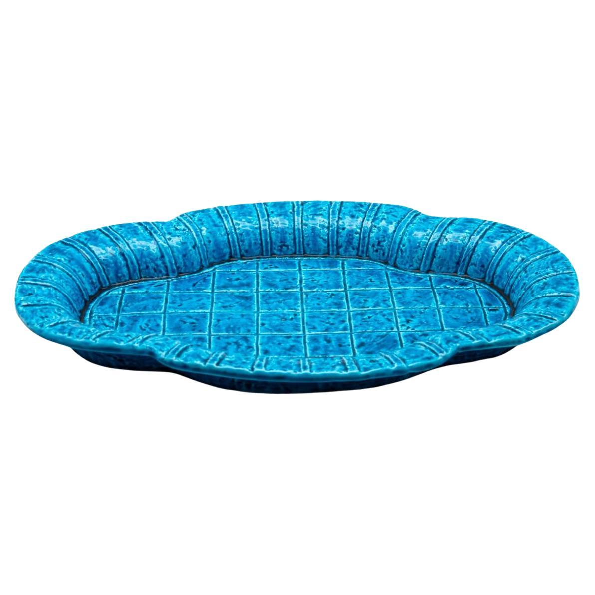 Mid- ctr. Organic Stoneware Azure Blue Dish by Gunnar Nylund for Rörstrand im Angebot
