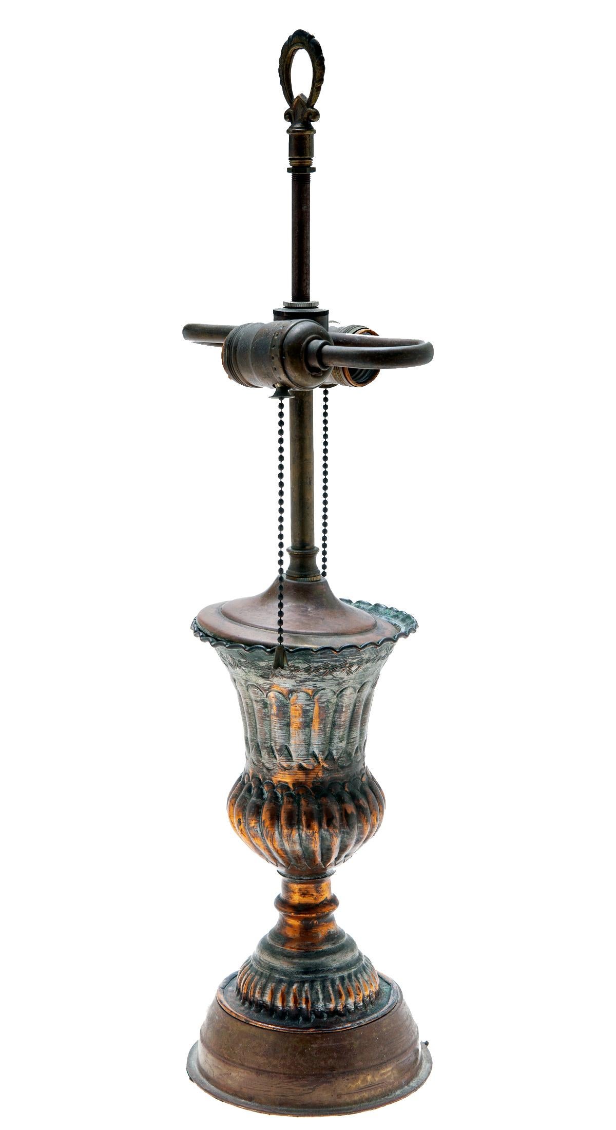 Islamic Mid-Eastern Copper Trophy Lamp For Sale