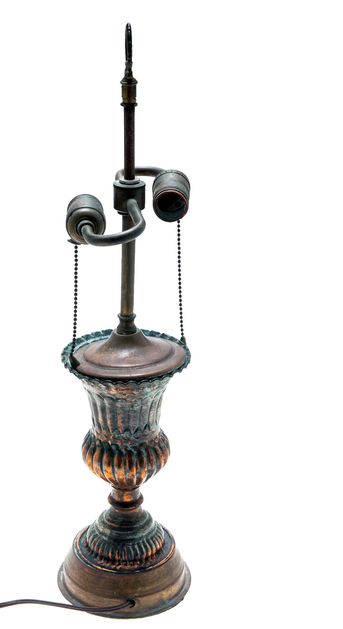 Hand-Crafted Mid-Eastern Copper Trophy Lamp For Sale