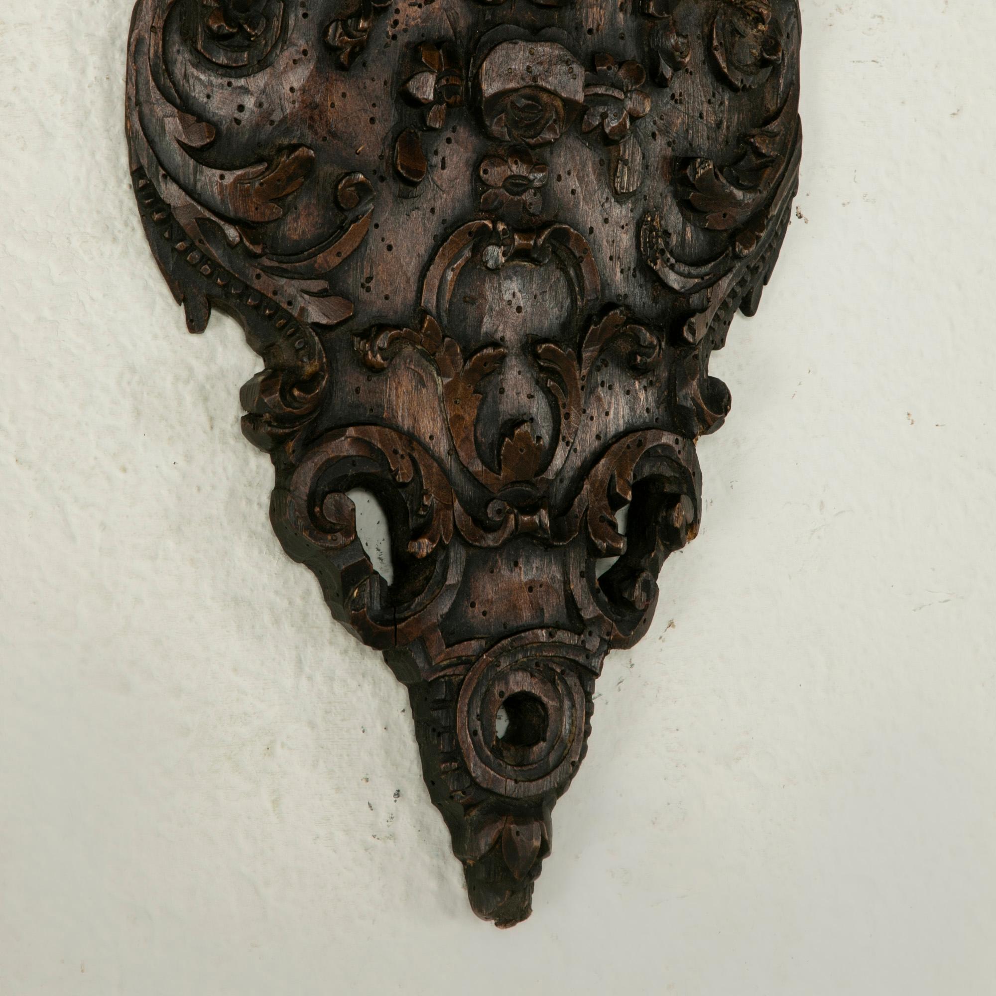 Mid-Eighteenth Century French Regency Period Hand-Carved Walnut Fragment 2