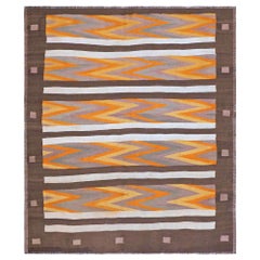 Mid-End 20th Century Handwoven Woolen Traditional Asian  Kilim Carpet