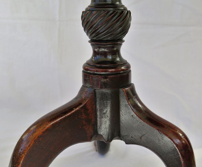 Mid Solid Walnut Tripod or Wine Table One Piece Tilt Top