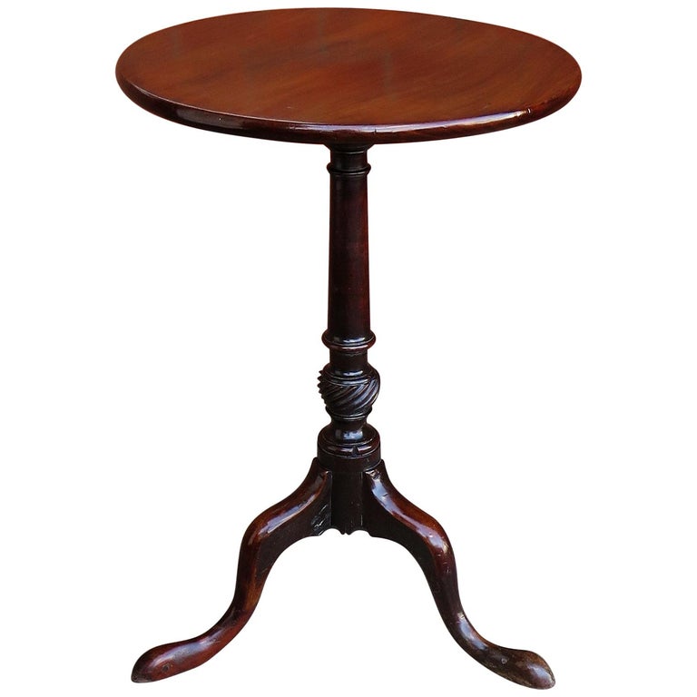 Mid Solid Walnut Tripod or Wine Table One Piece Tilt Top