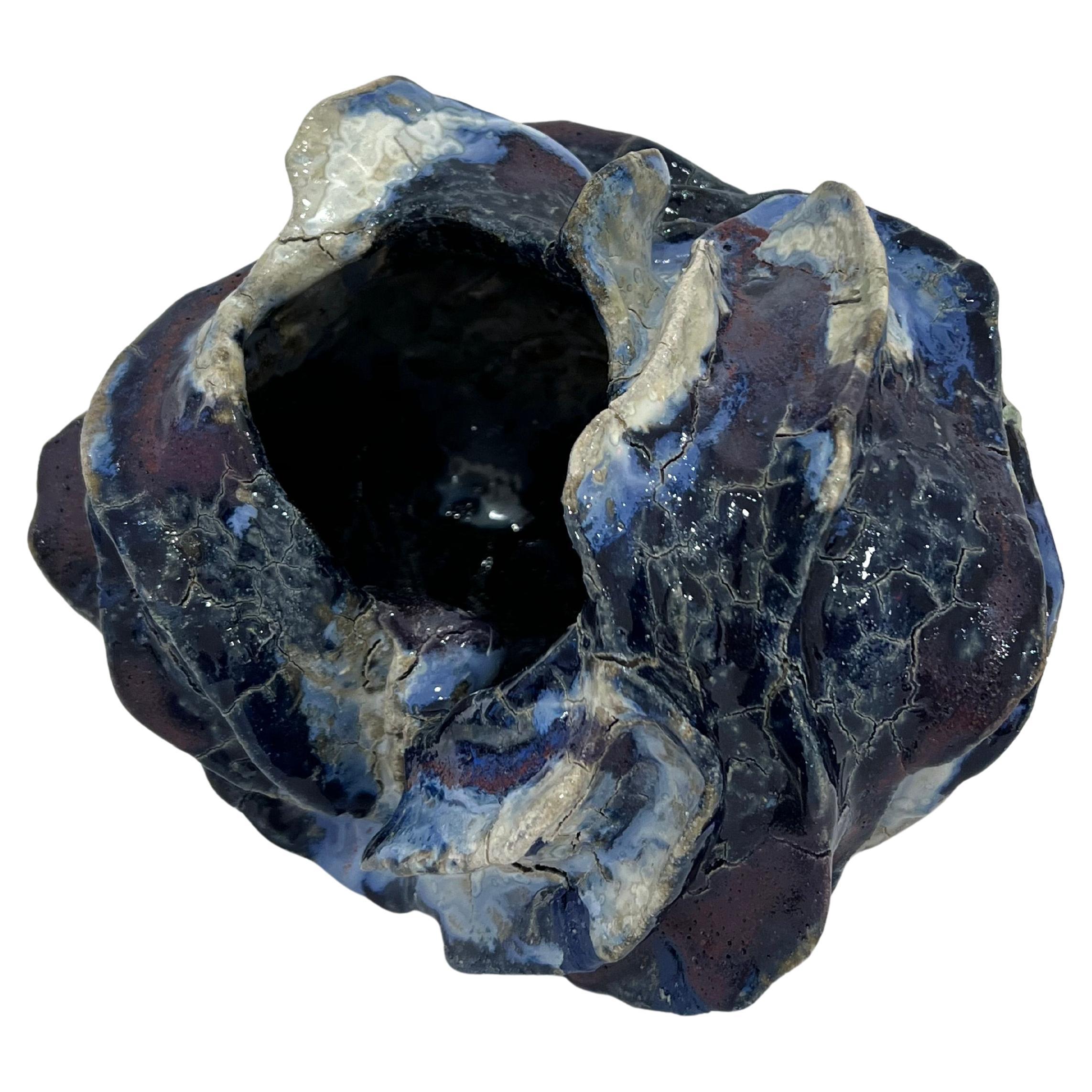 Mid-Large Glazed Ceramic Sculptural Vase by Henrik Folsgaard